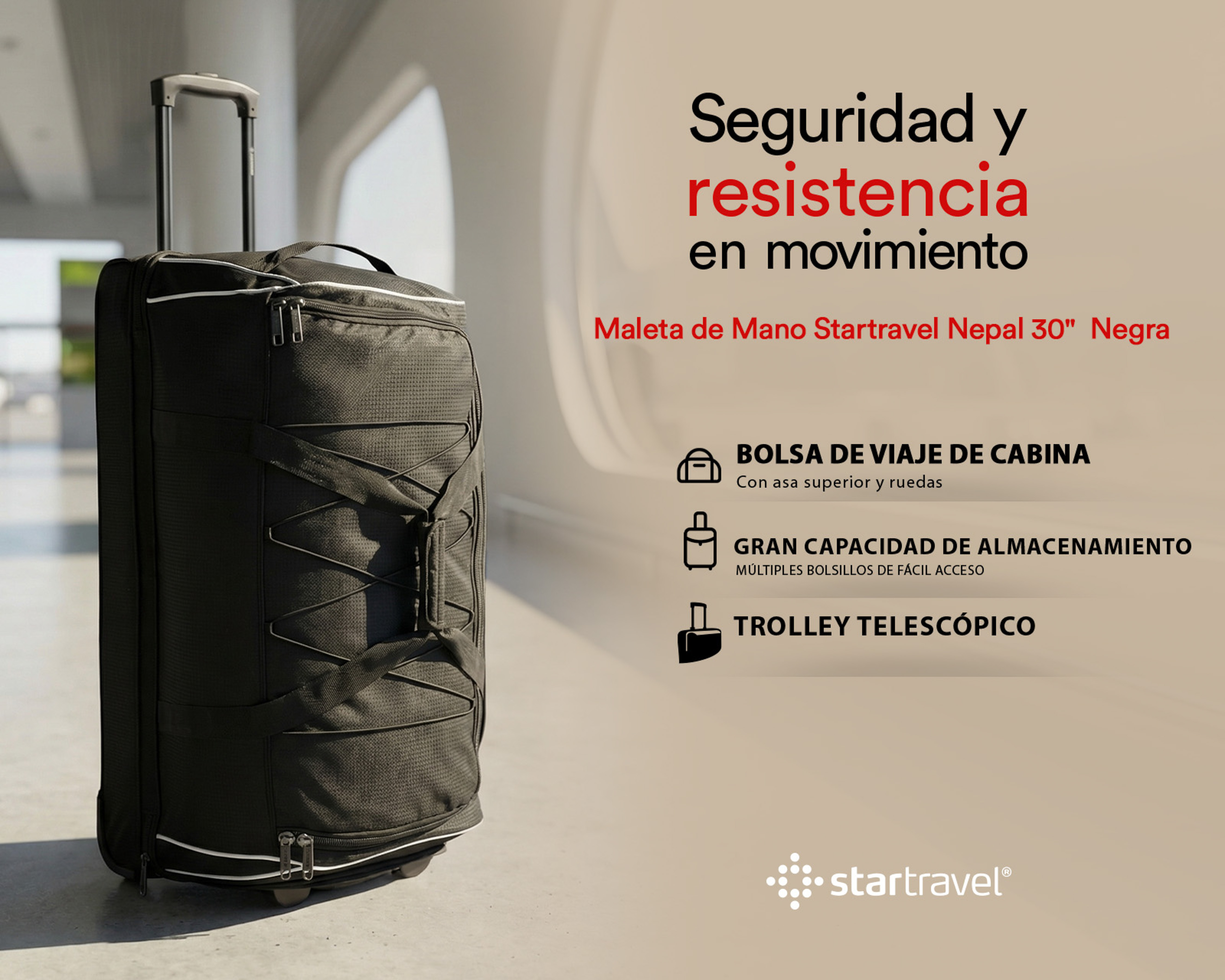 Foto 9 pulgar | Foto 8 | Maleta de Mano Startravel Nepal 30 Pulgadas Negra