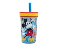 Vaso con Popote de Plástico Disney Mickey Mouse 370 ml