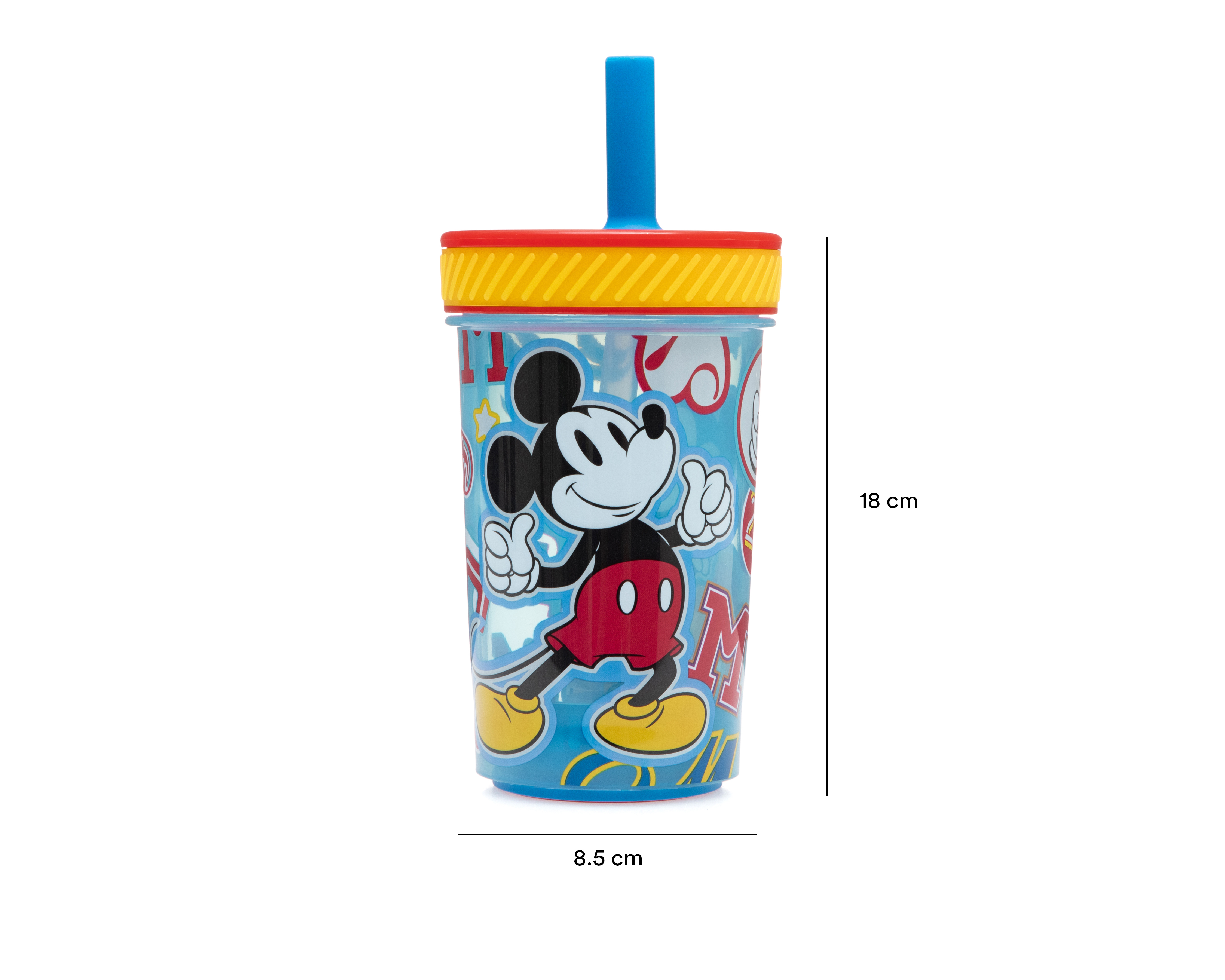 Foto 7 pulgar | Foto 6 | Vaso con Popote de Plástico Disney Mickey Mouse 370 ml