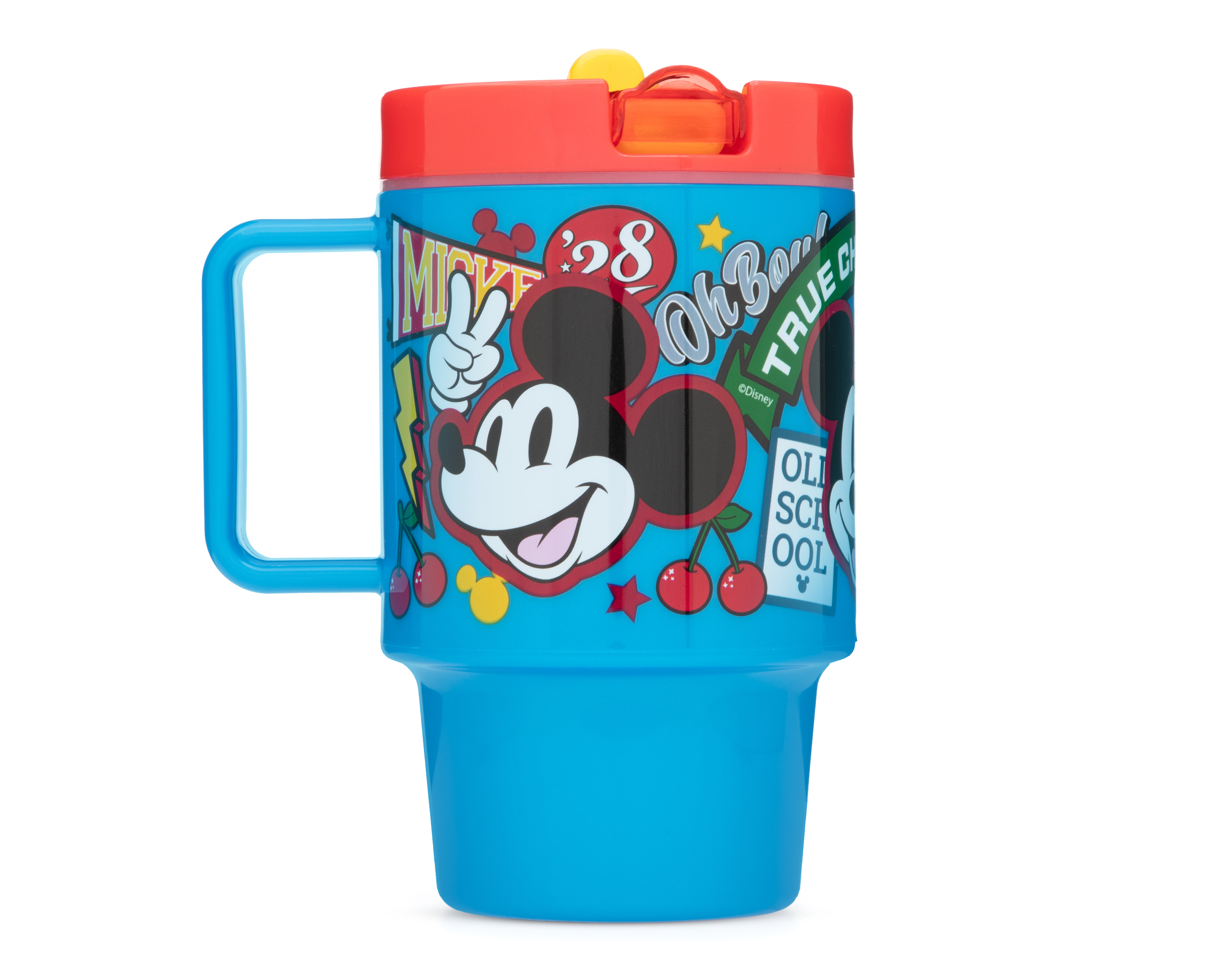 Vaso con Popote de Plástico Mickey Mouse 530 ml