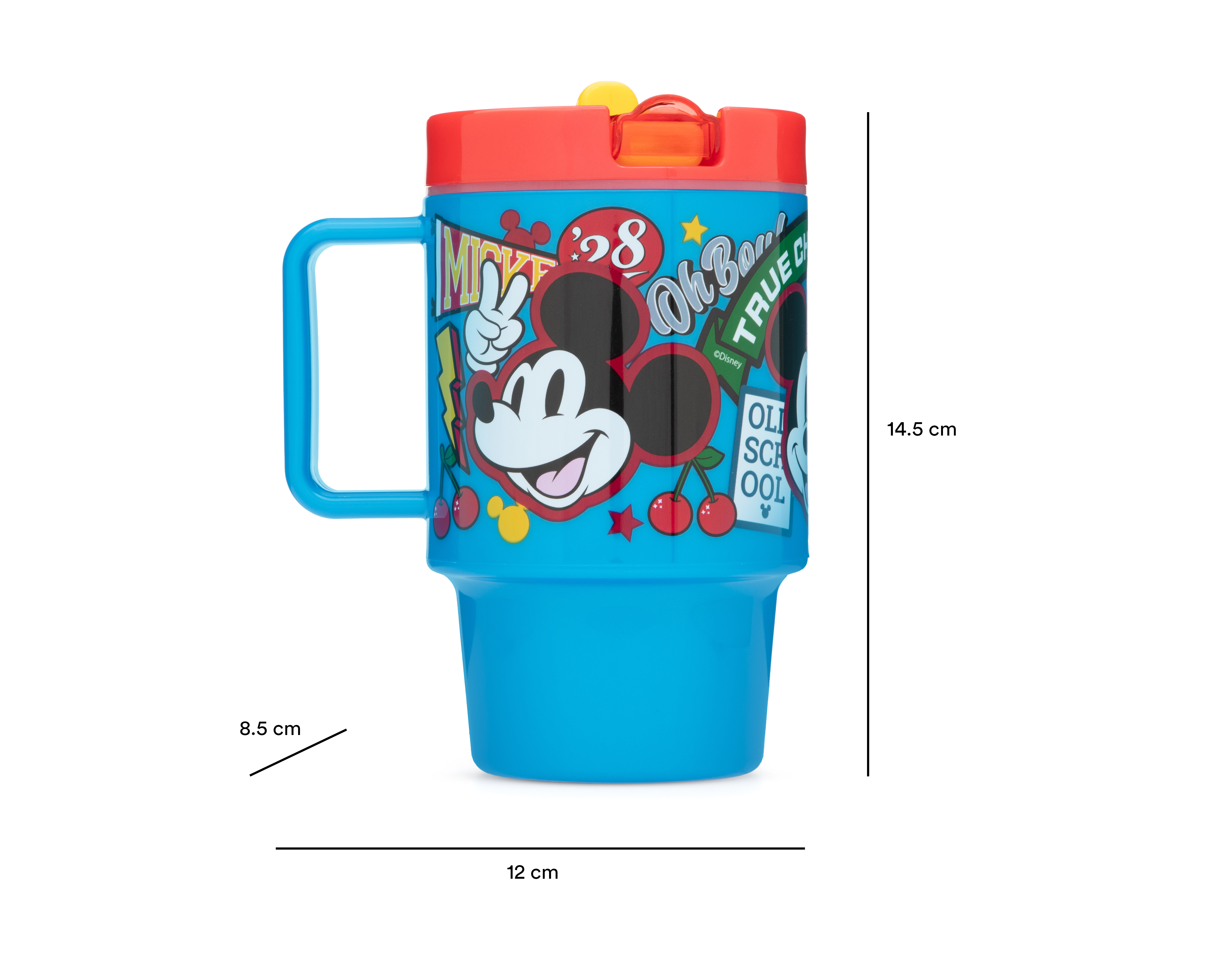 Foto 7 pulgar | Foto 6 | Vaso con Popote de Plástico Mickey Mouse 530 ml