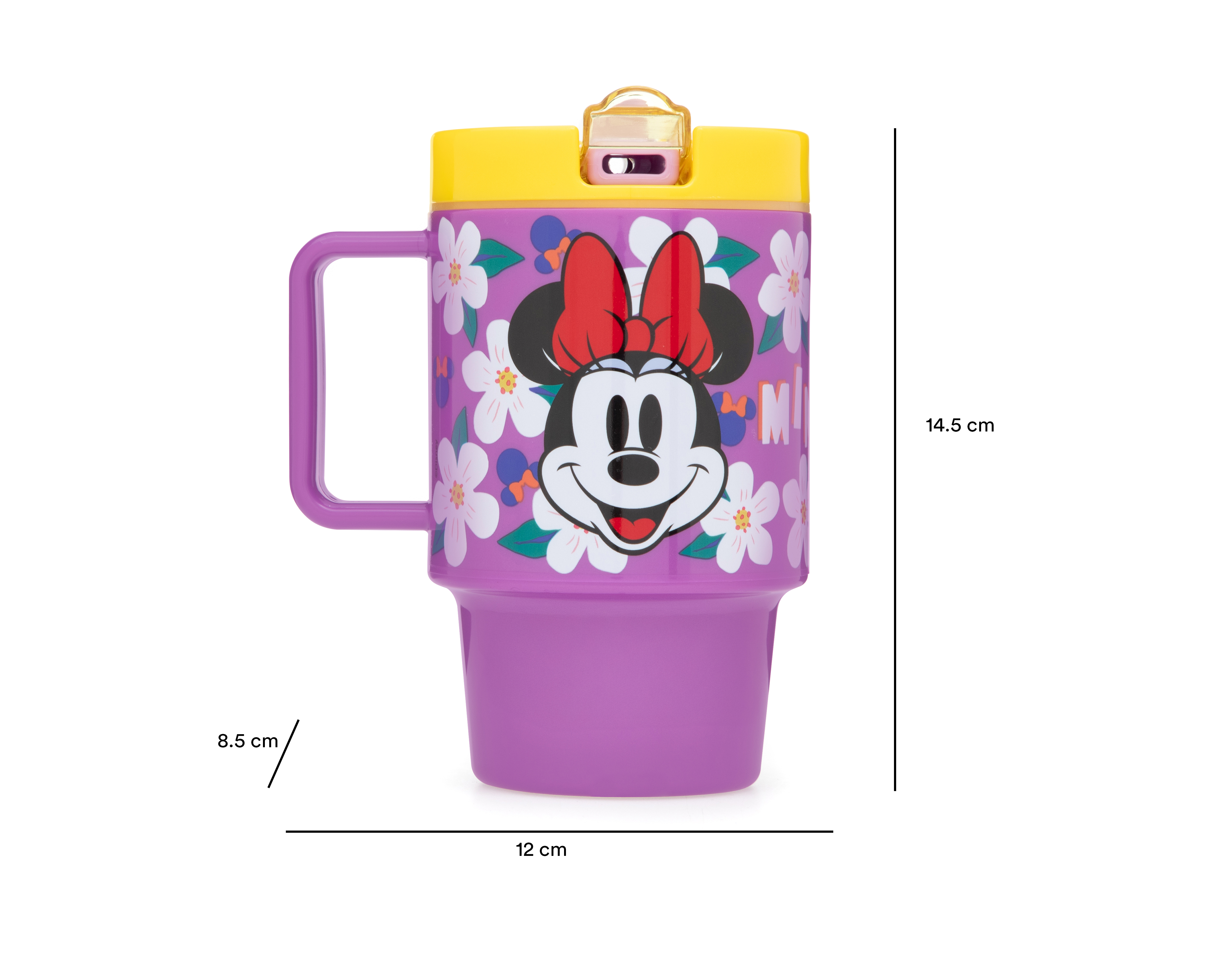 Foto 7 pulgar | Foto 6 | Vaso con Popote de Plástico Minnie Mouse 530 ml