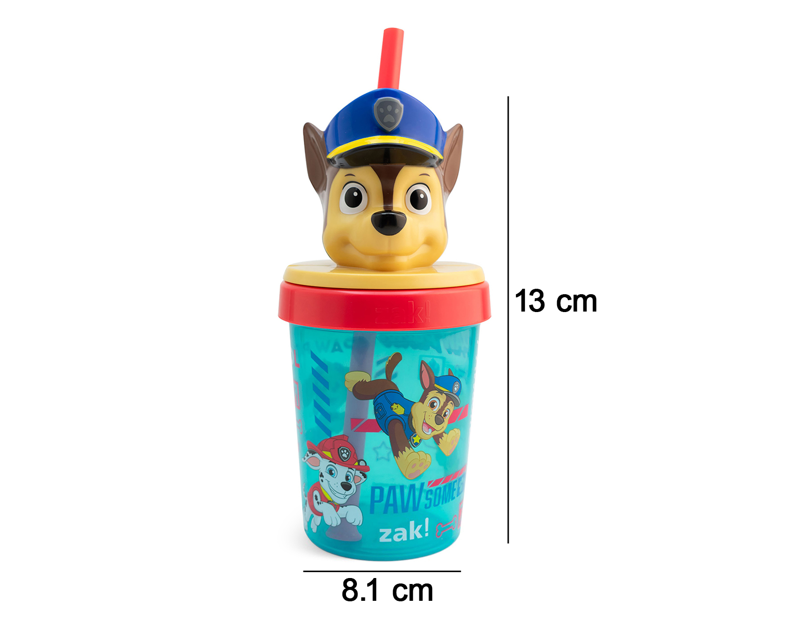 Foto 7 pulgar | Foto 6 | Vaso con Popote de Plástico Fun Kids Paw Patrol