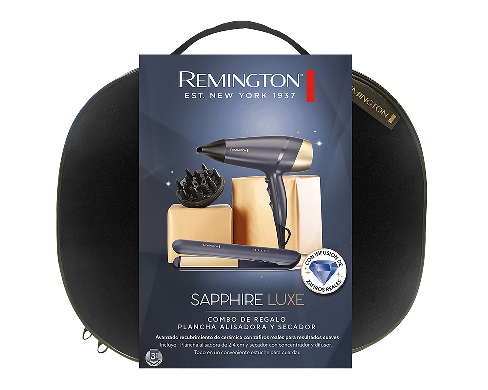 Foto 4 pulgar | Foto 3 | Combo de Plancha para Cabello y Secadora Remington Sapphire Luxe con Accesorios