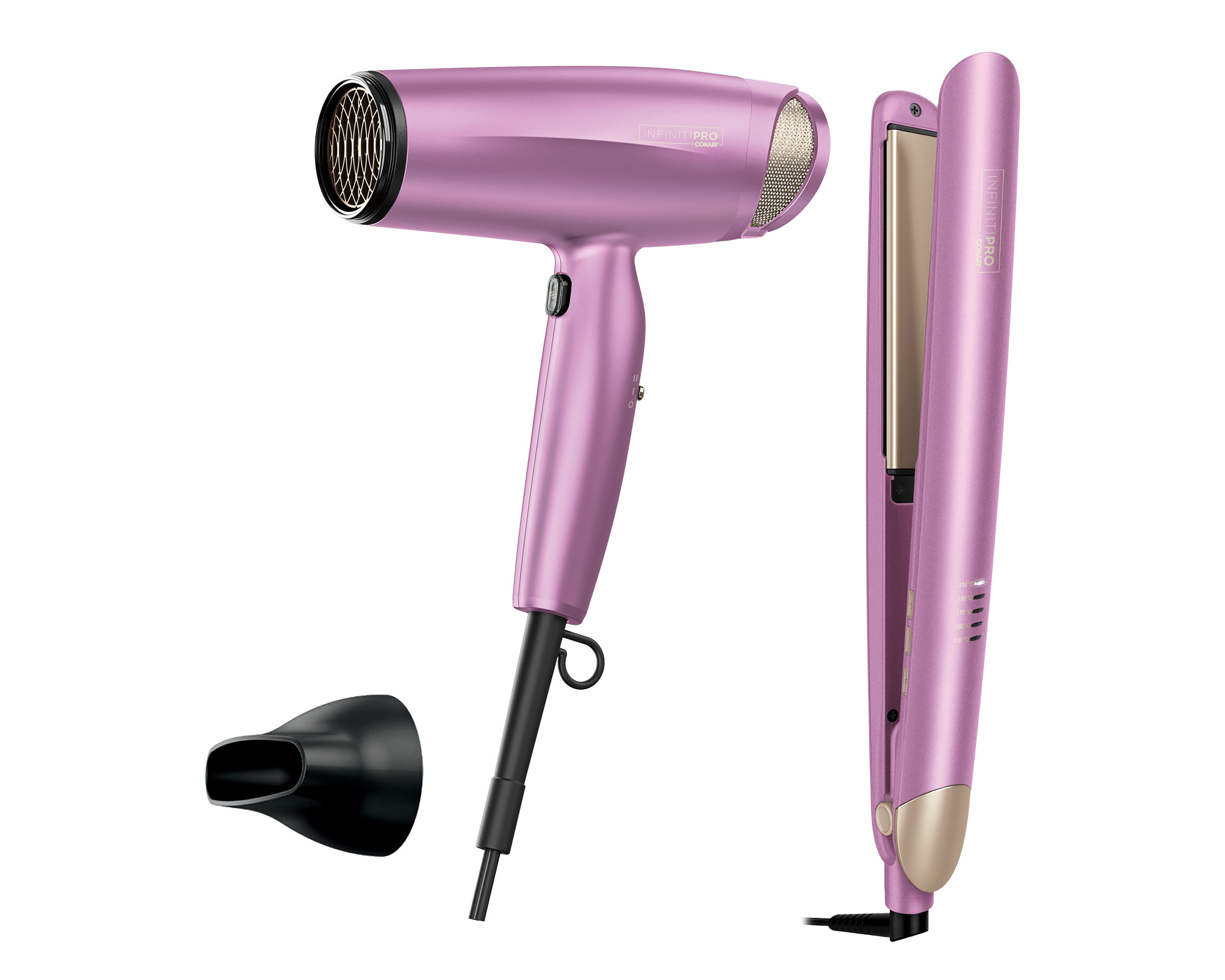 Combo de Alaciadora y Secadora Conair Purple Radiance con Tecnología de Cerámica