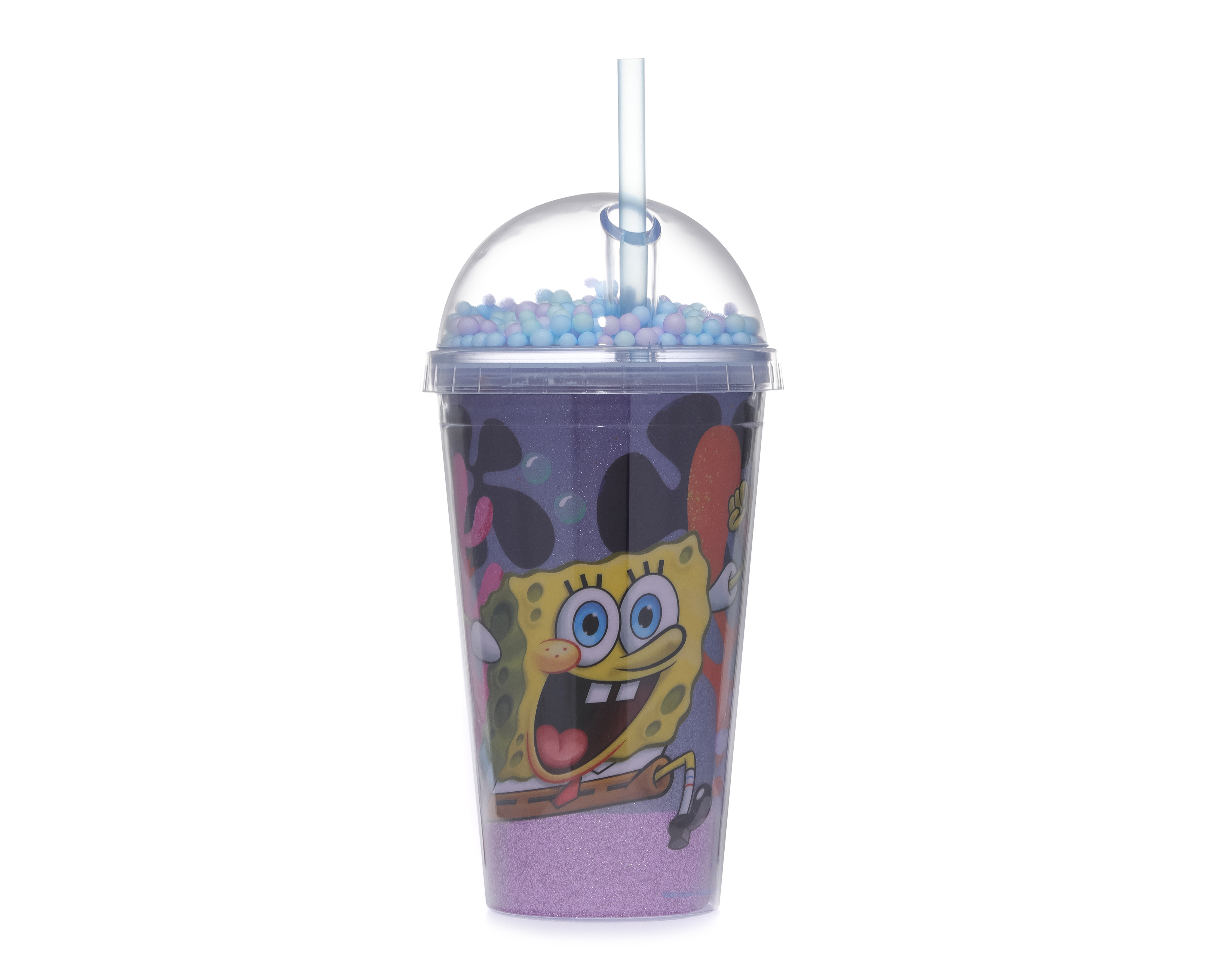 Vaso con Tapadera de Plástico Fun Kids Bob Esponja 480 ml