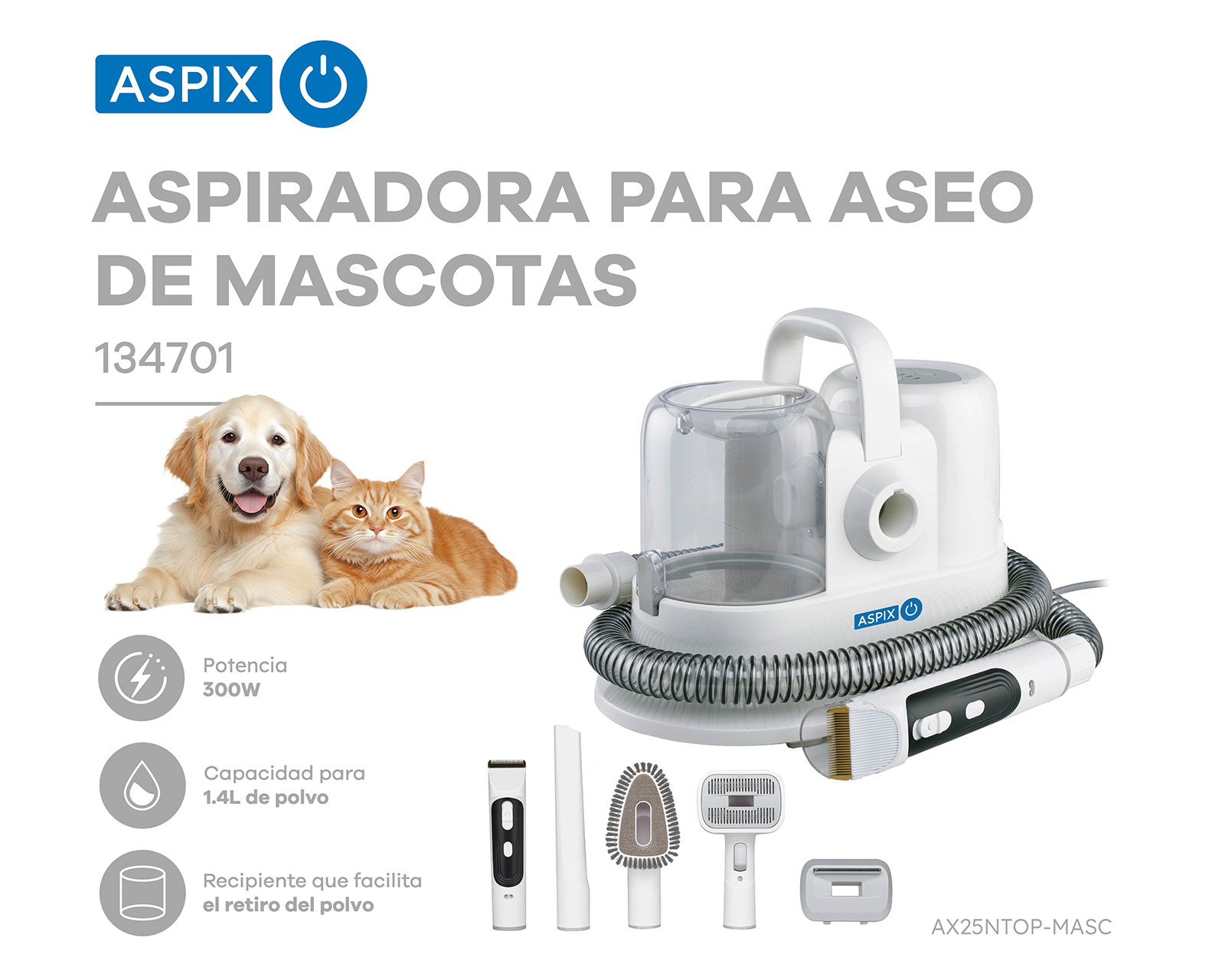 Foto 6 | Foto 6 | Aspiradora para Aseo de Mascotas Aspix AX25NTOP