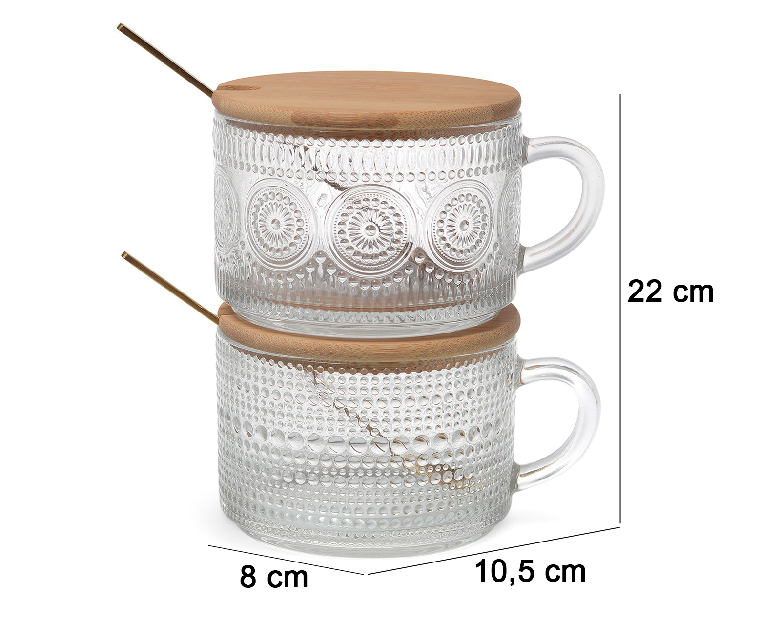 Foto 4 | Foto 4 | Taza de Vidrio Vittori 450 ml 2 Piezas