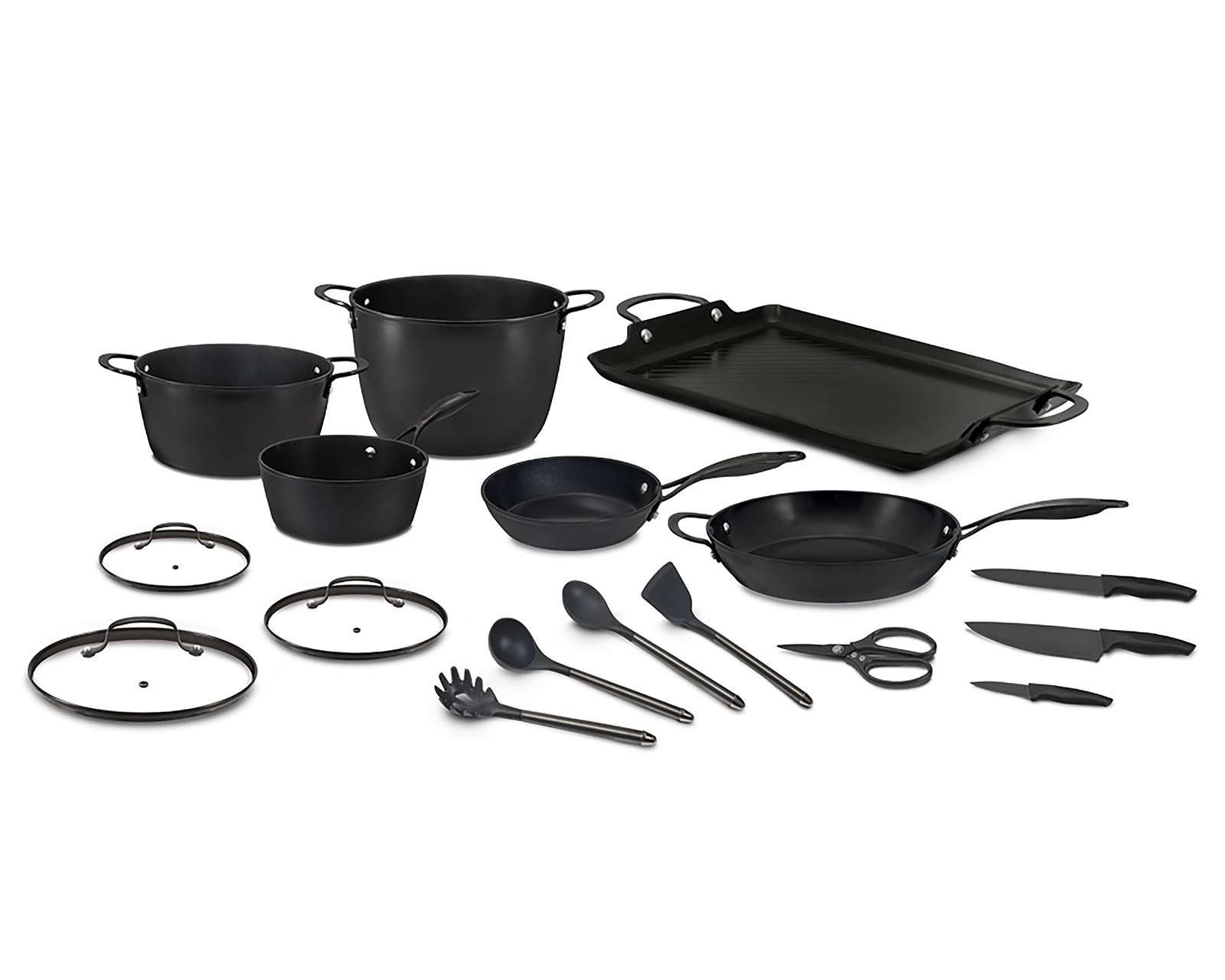 Batería de Cocina Jade Cook Black 17 Piezas de Aluminio