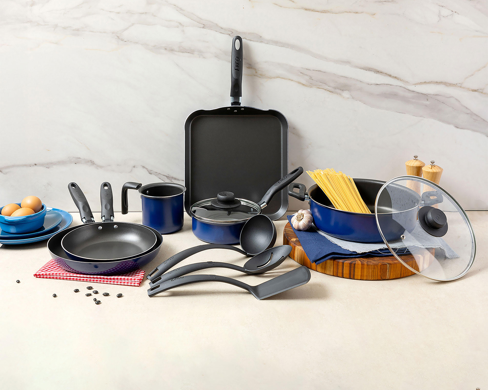 Batería de Cocina Ekco 11 Piezas de Aluminio