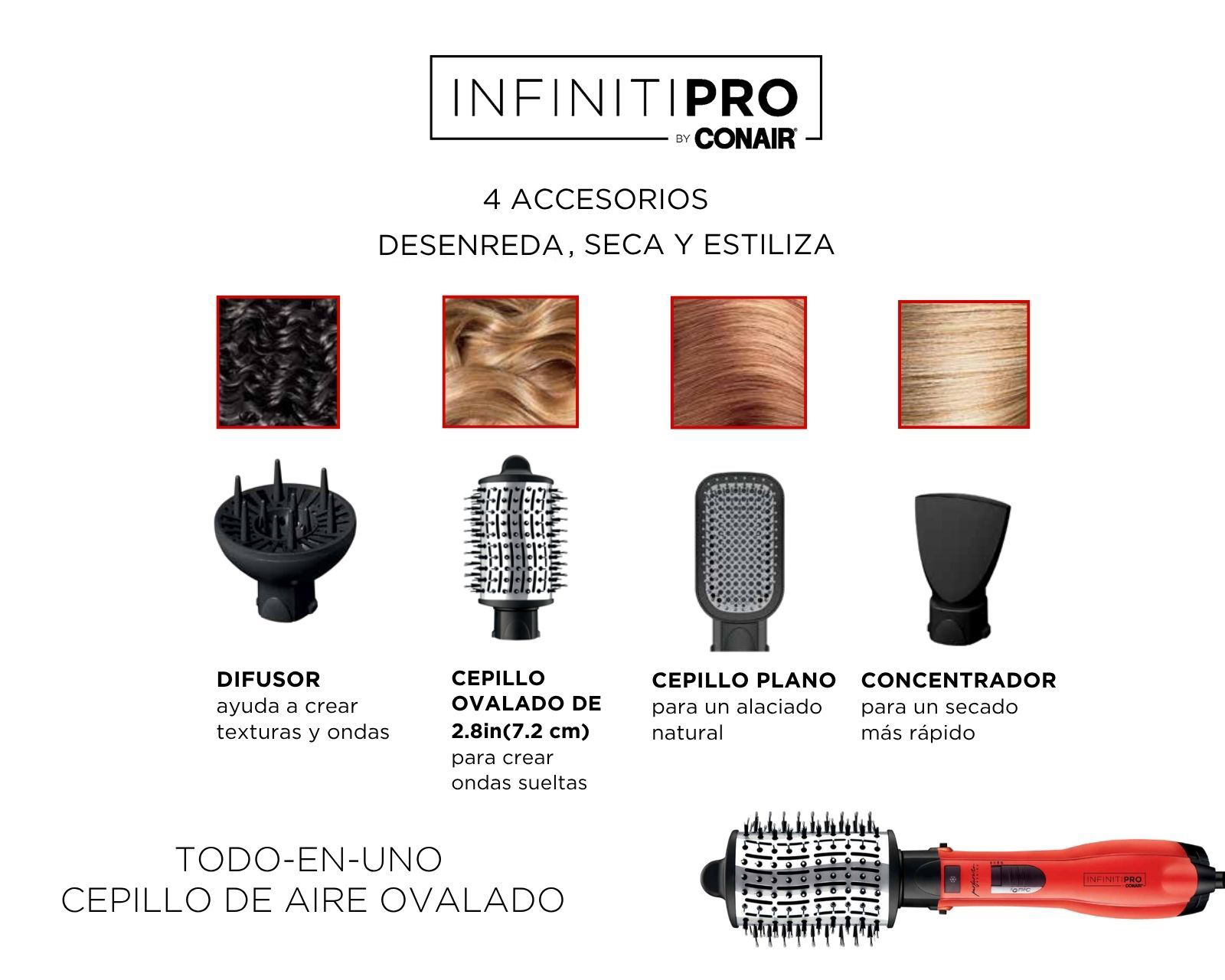 Foto 9 pulgar | Foto 8 | Cepillo de Aire Conair Infiniti Pro Performa Series con Accesorios