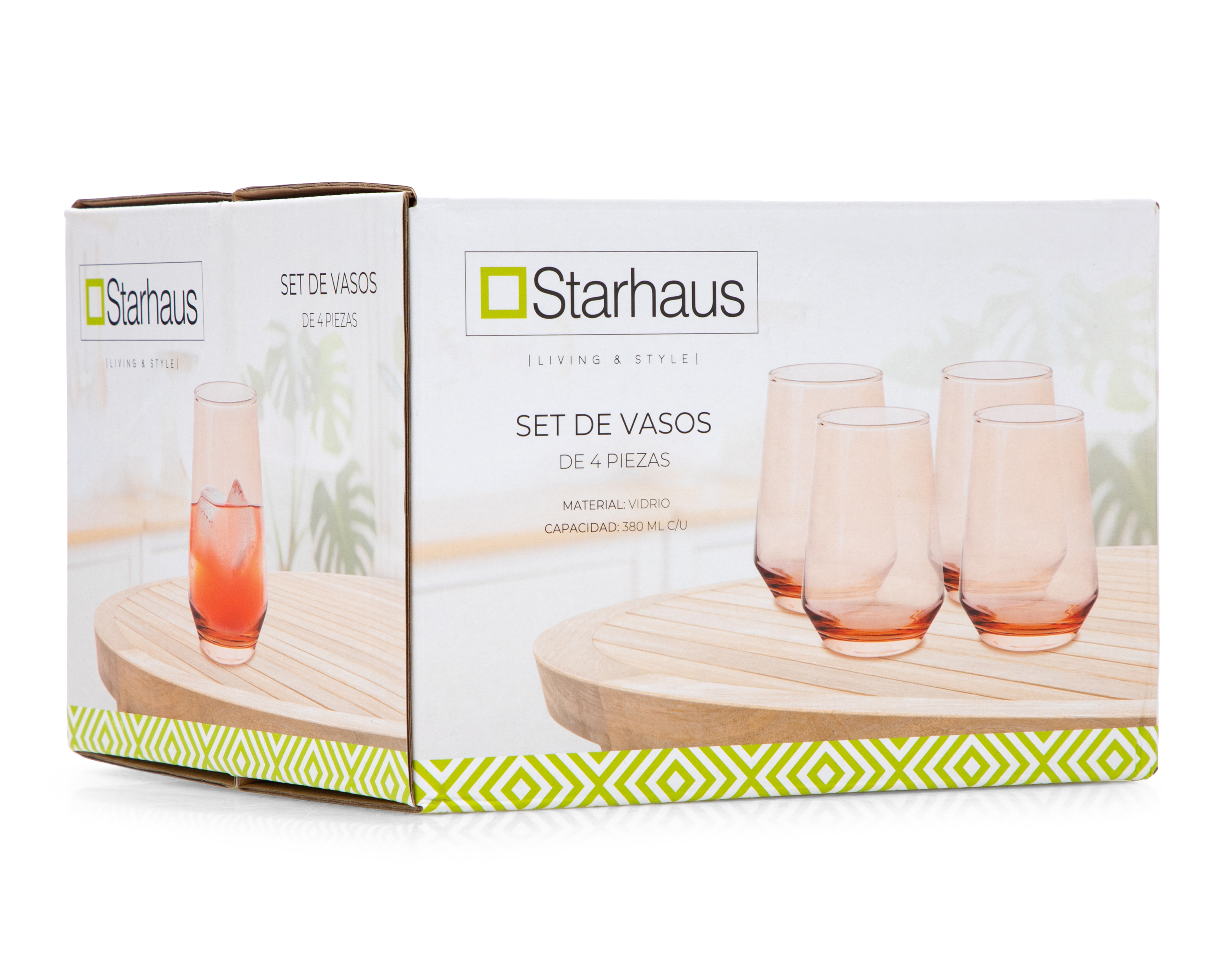 Foto 3 pulgar | Foto 2 | Vaso de Vidrio Starhaus 380 ml 4 Piezas
