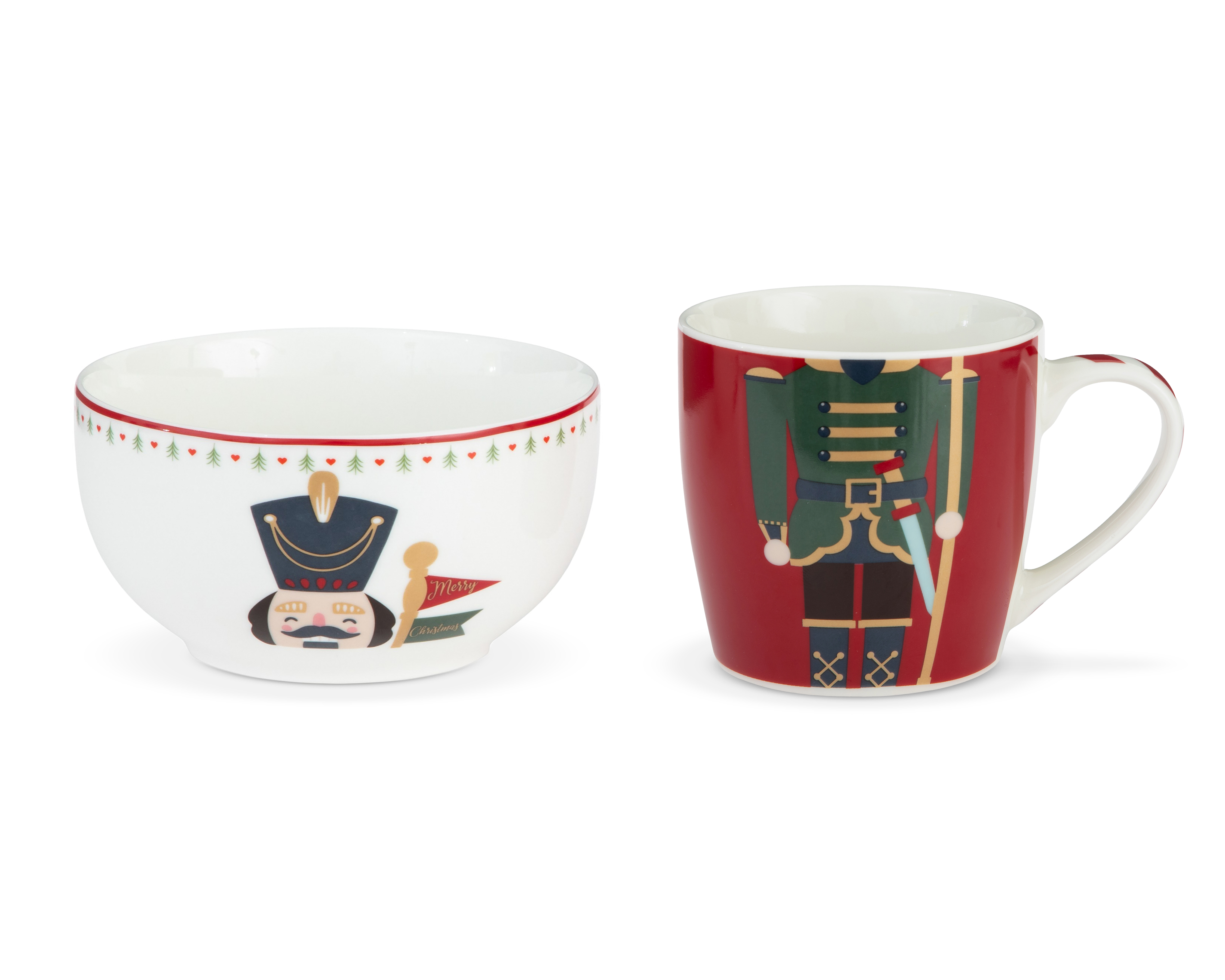 Taza y Bowl de Cerámica Navideña 2 Piezas