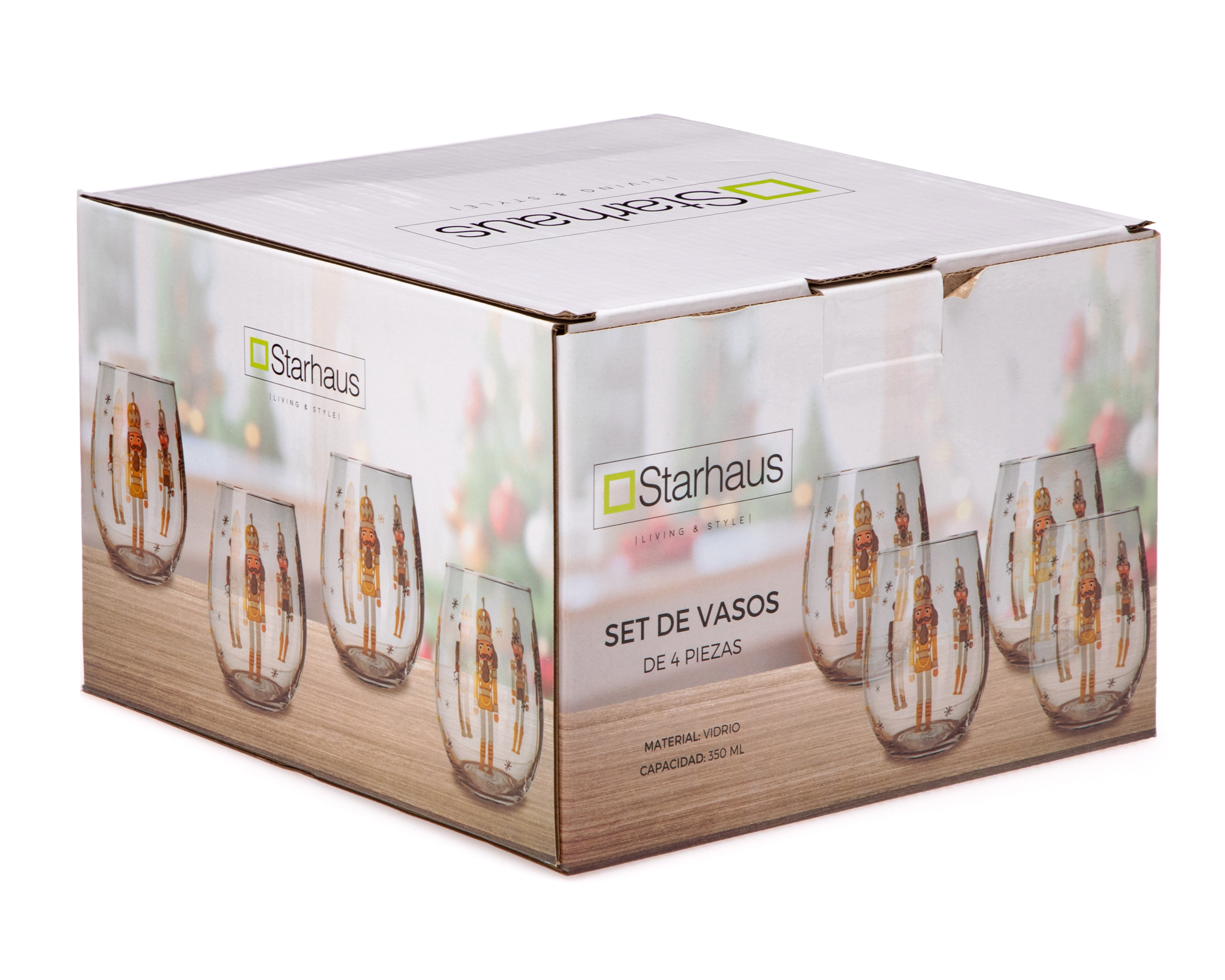 Foto 2 | Foto 2 | Vaso de Cristal Starhaus 350 ml 4 Piezas