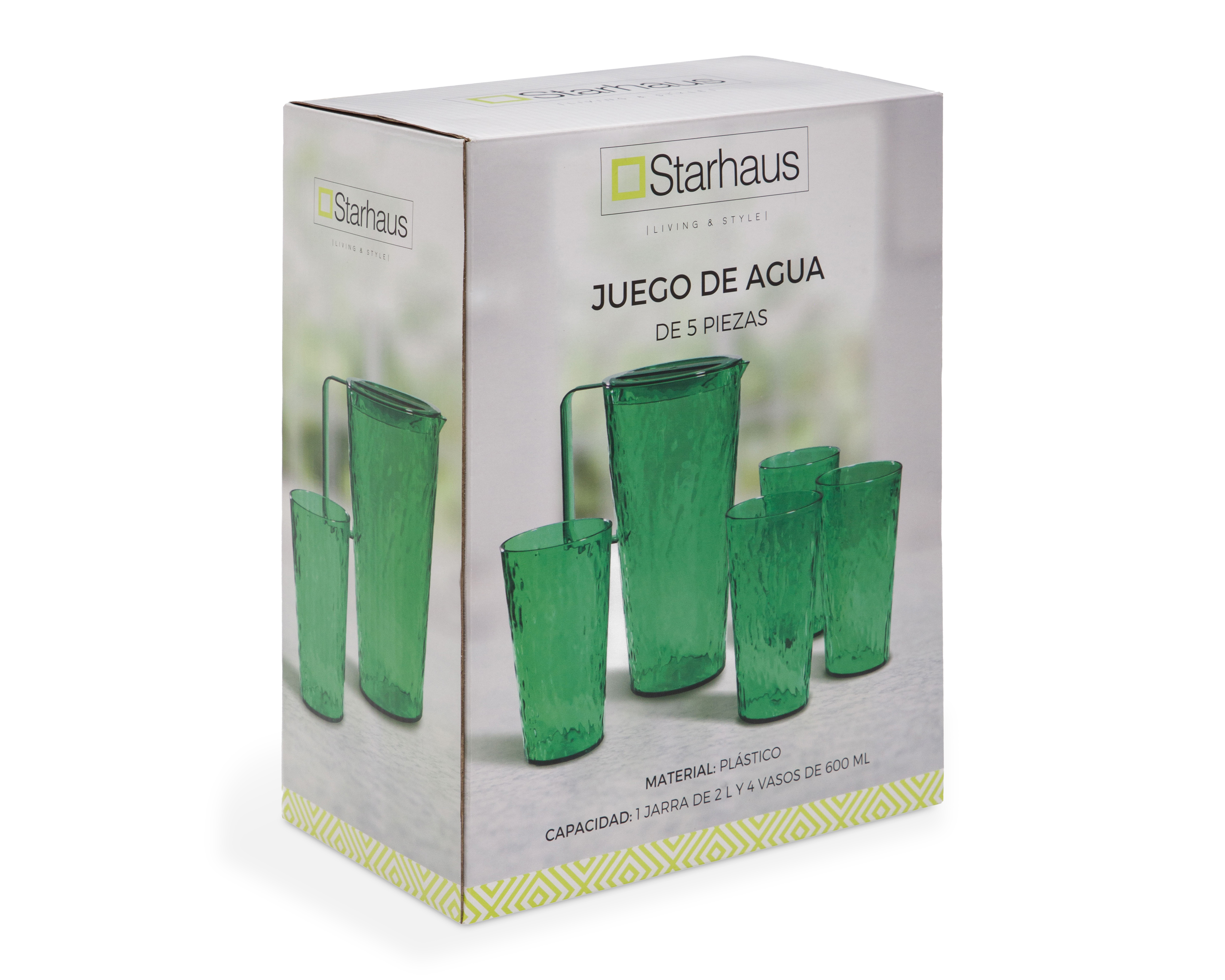 Foto 3 pulgar | Foto 2 | Juego de Jarra y Vasos de Plástico Starhaus 5 Piezas