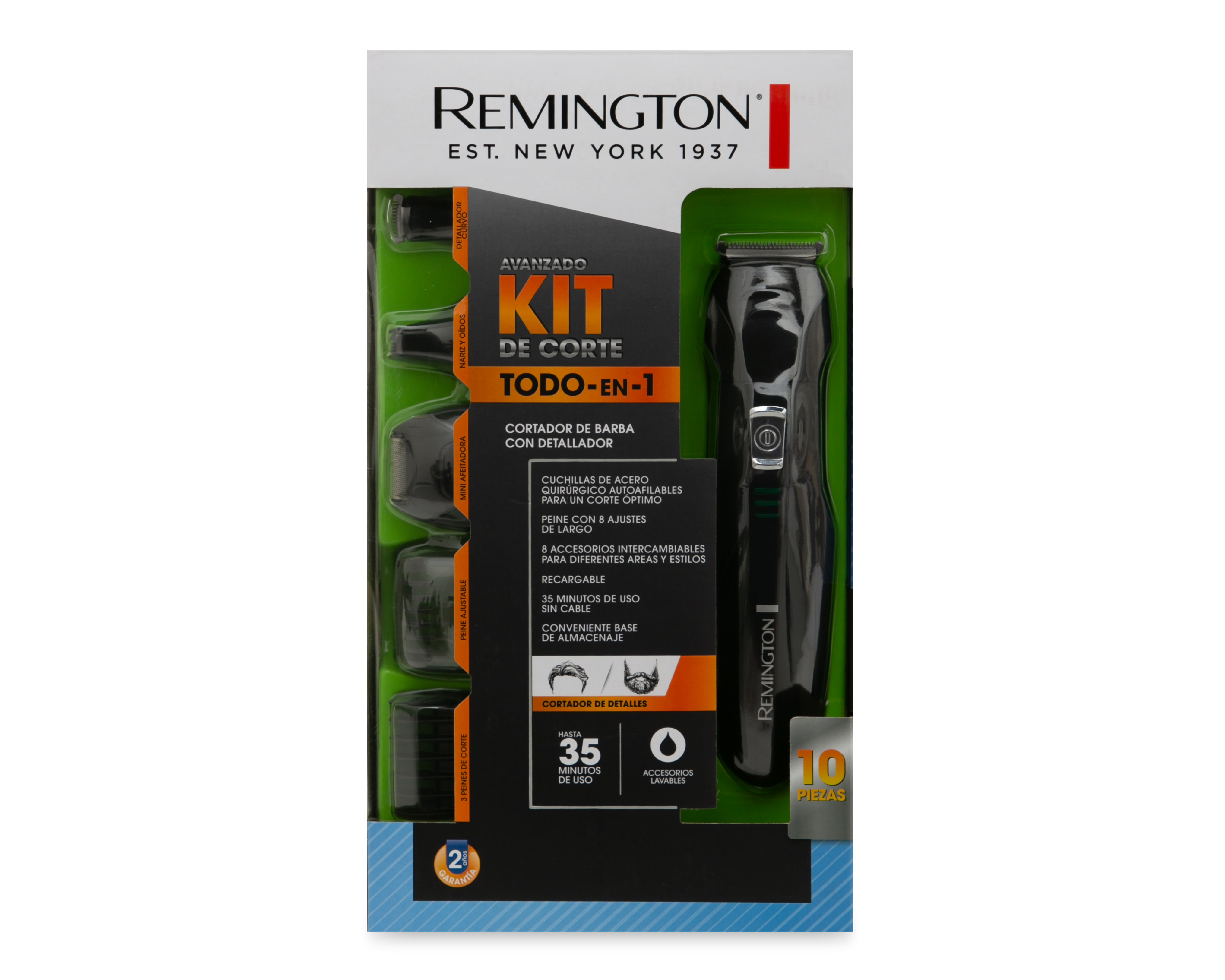 Foto 7 pulgar | Foto 6 | Recortadora Personal Remington Recargable para Barba y Bigote Kit Todo en 1 PG6020B