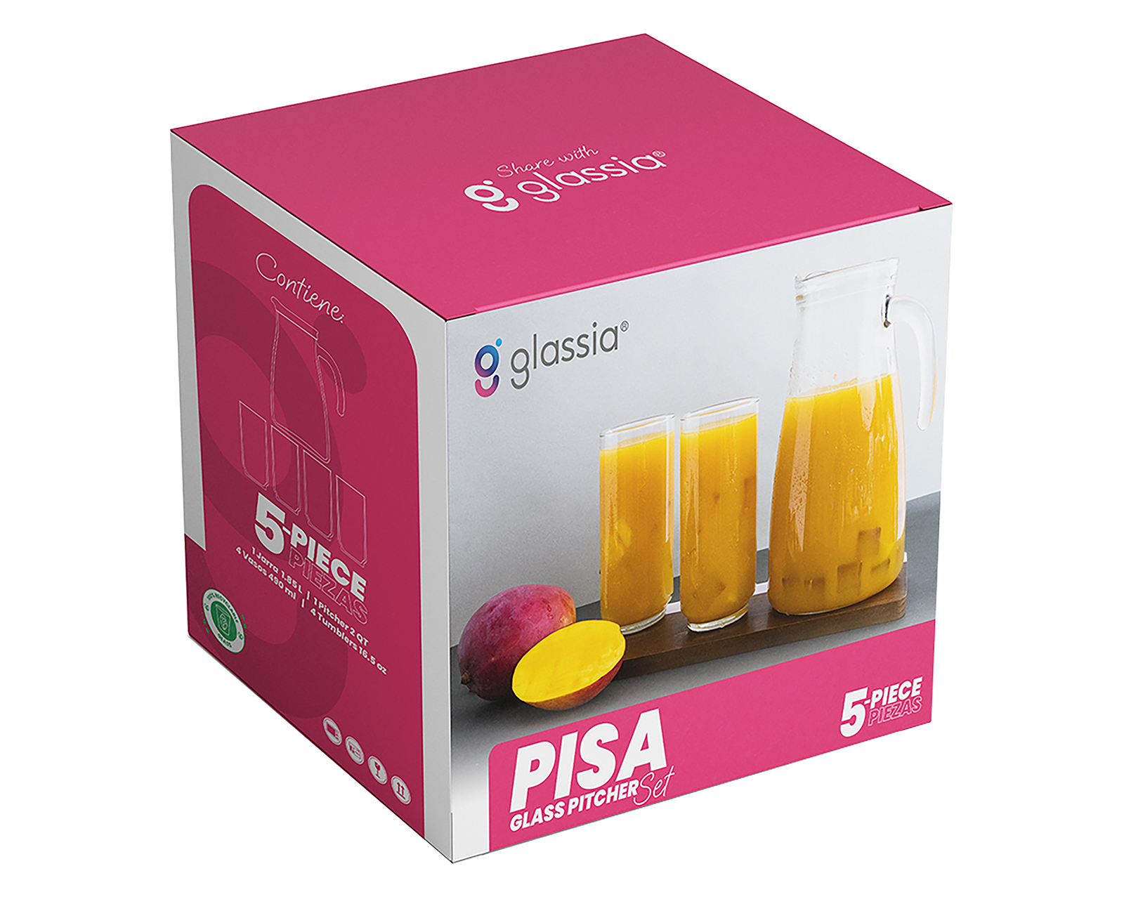 Foto 5 pulgar | Foto 4 | Juego de Jarra y Vasos de Cristal Glassia 5 Piezas