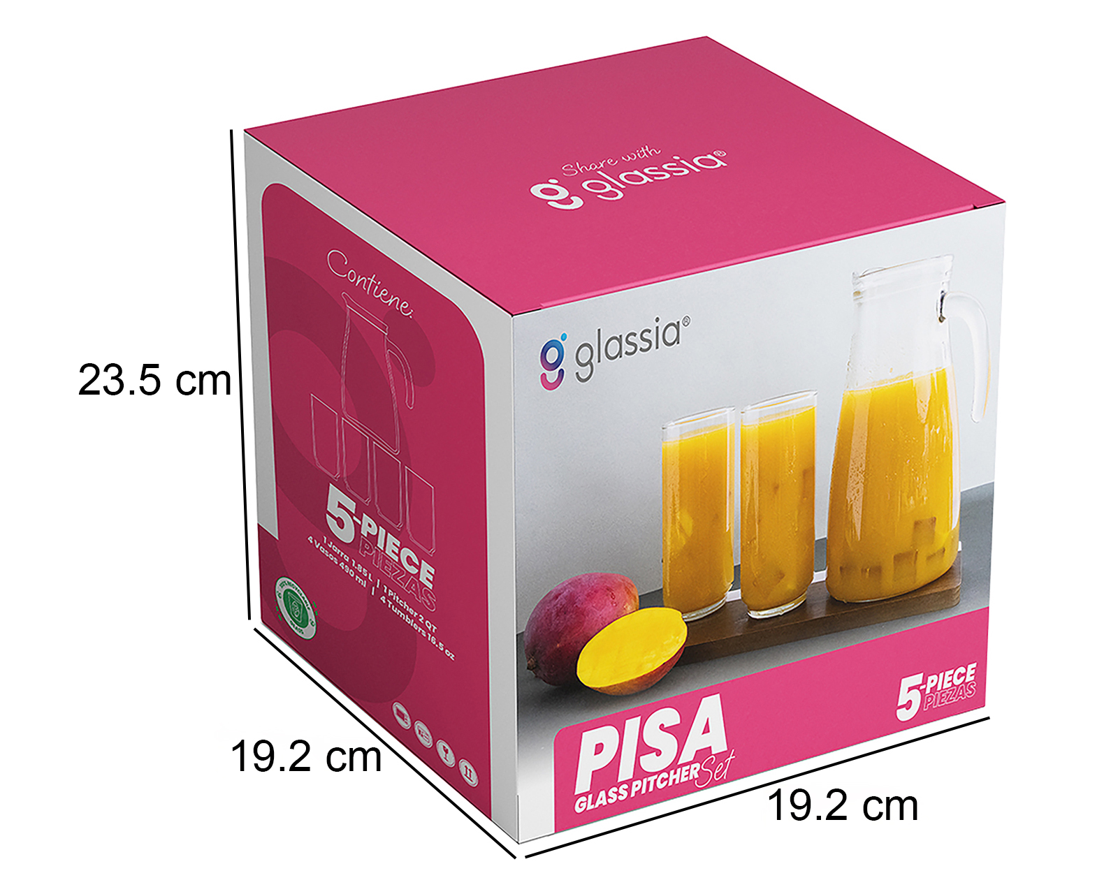Foto 7 pulgar | Foto 6 | Juego de Jarra y Vasos de Cristal Glassia 5 Piezas