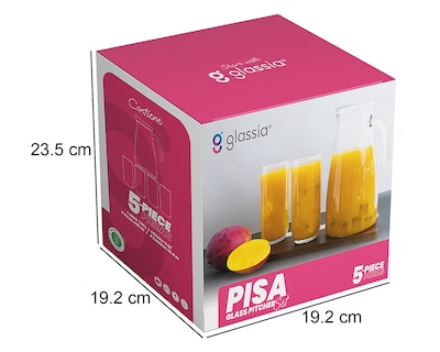 Foto 6 | Foto 6 | Juego de Jarra y Vasos de Cristal Glassia 5 Piezas