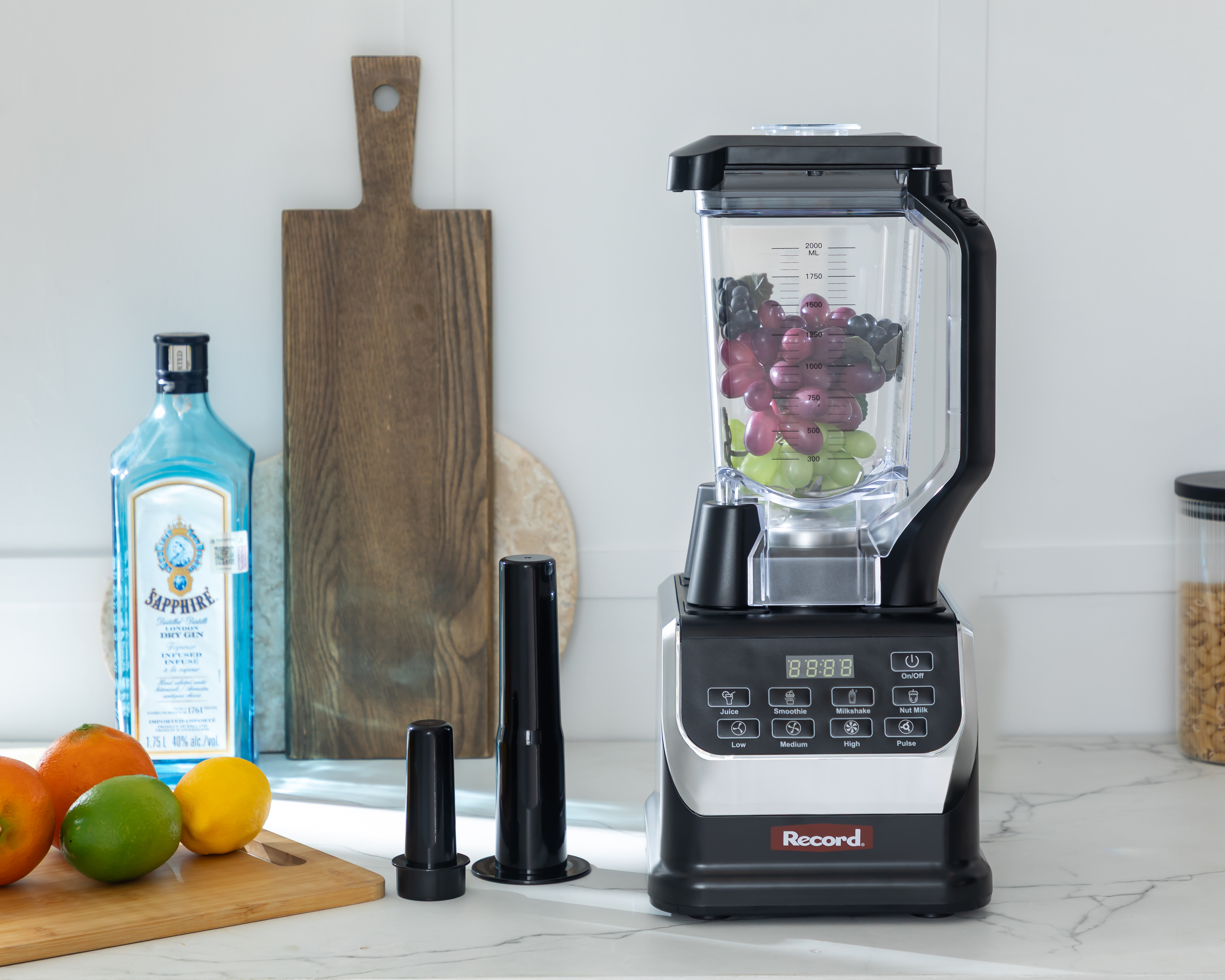 Licuadora Record Función Smoothie 3 Velocidades Vaso de Plástico y Accesorios