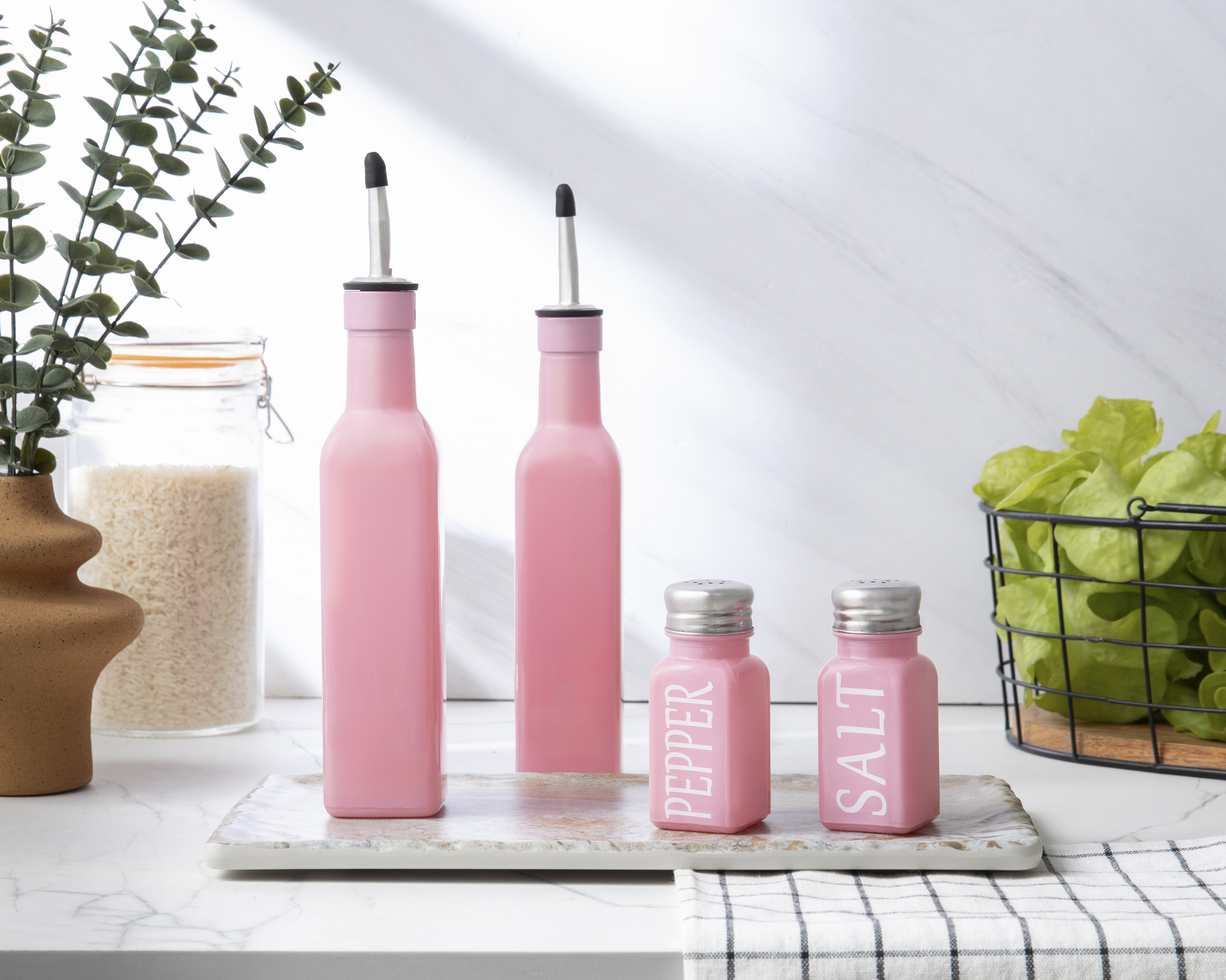 Foto 8 pulgar | Foto 7 | Juego de Aceiteras y Especieros de Vidrio Starhaus 4 Piezas