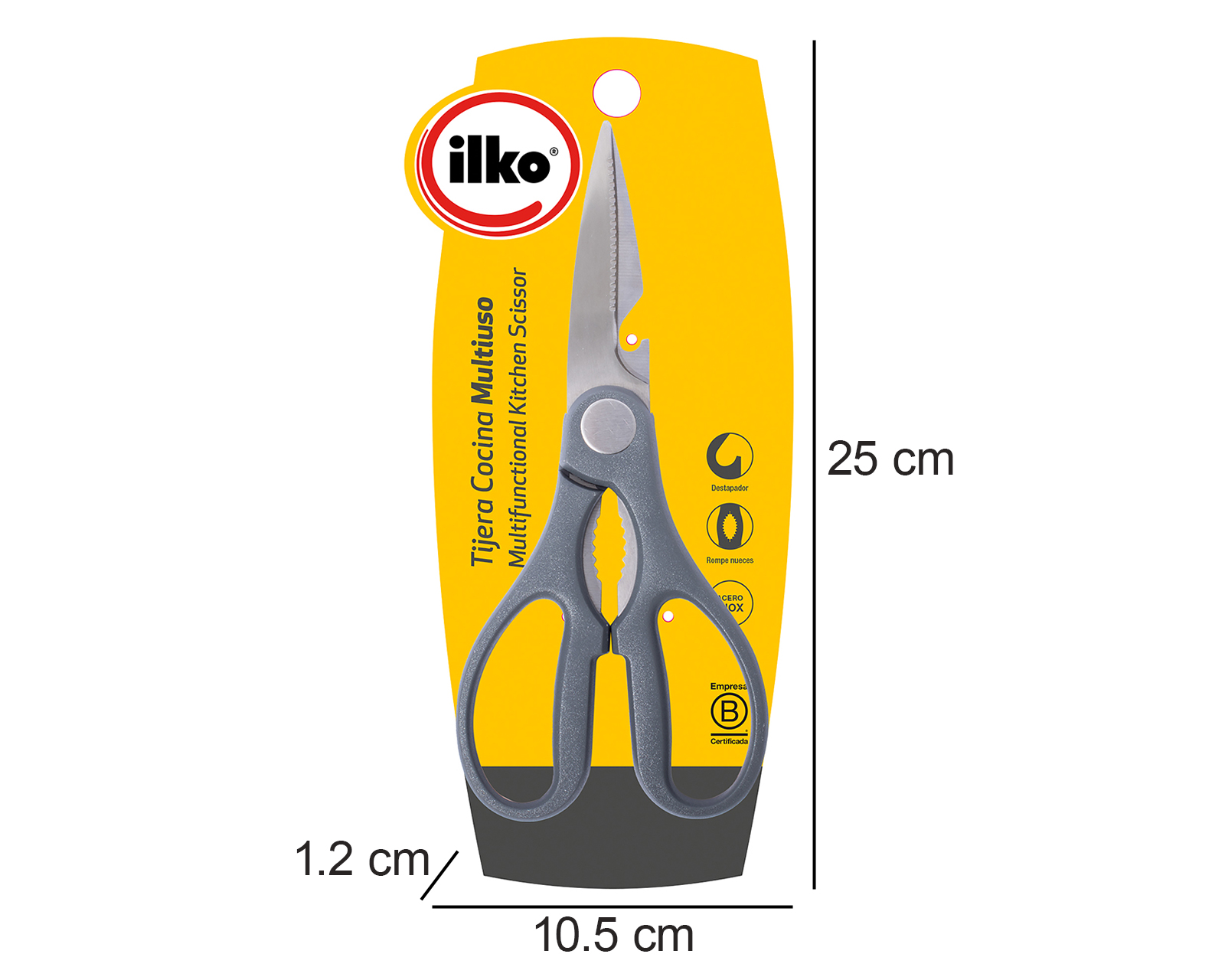 Foto 5 pulgar | Foto 4 | Tijeras para Cocina de Acero Inoxidable Ilko