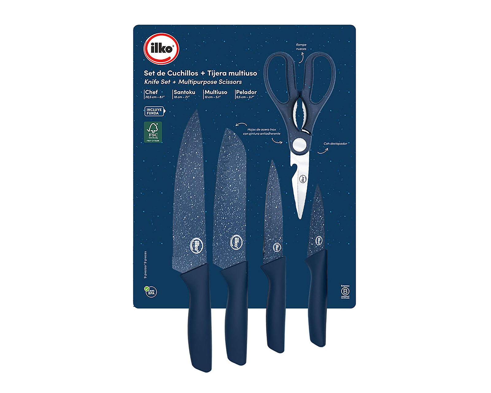Juego de Cuchillos Ilko Navy 5 Piezas