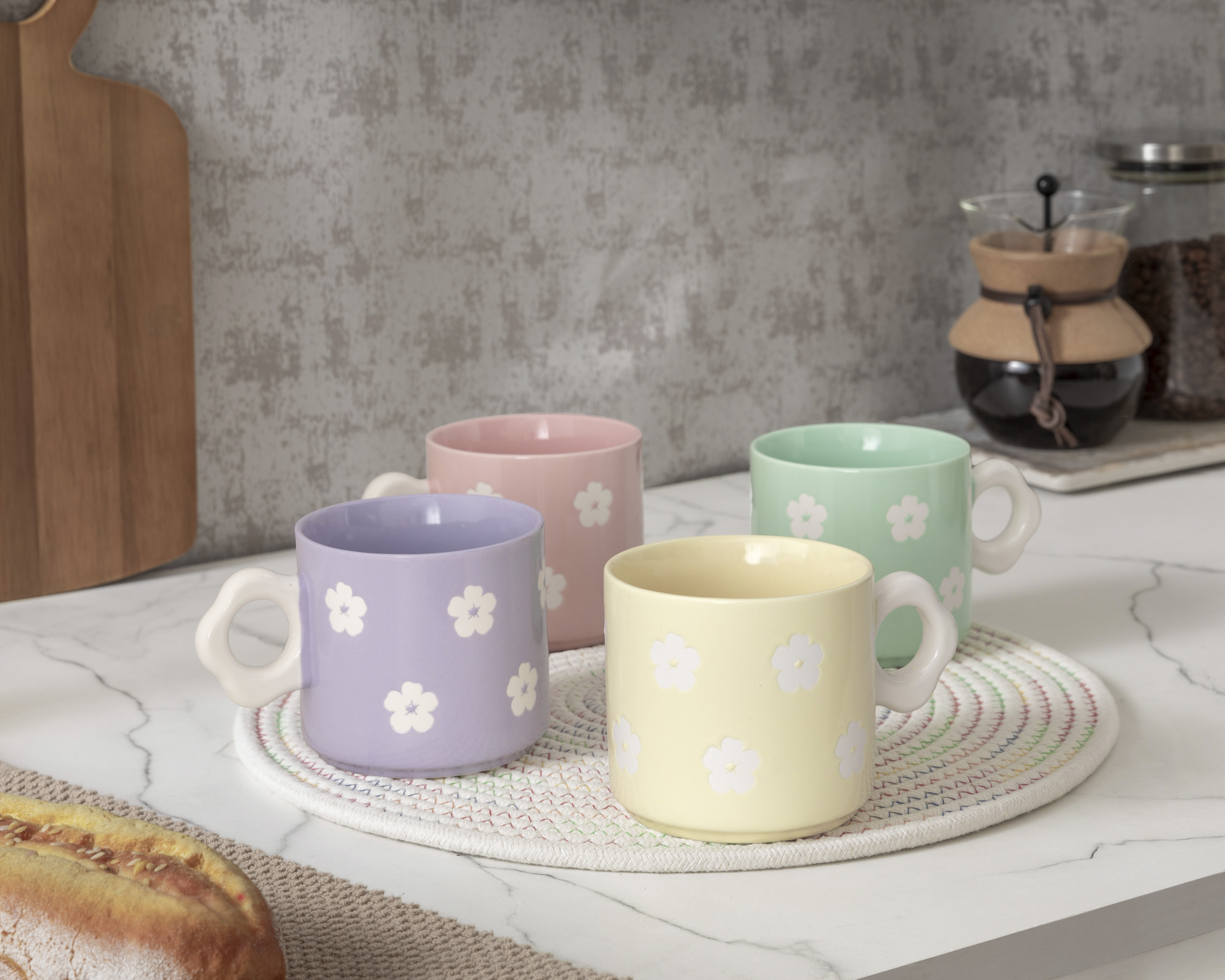 Foto 5 pulgar | Foto 4 | Taza de Cerámica Starhaus 480 ml 4 Piezas