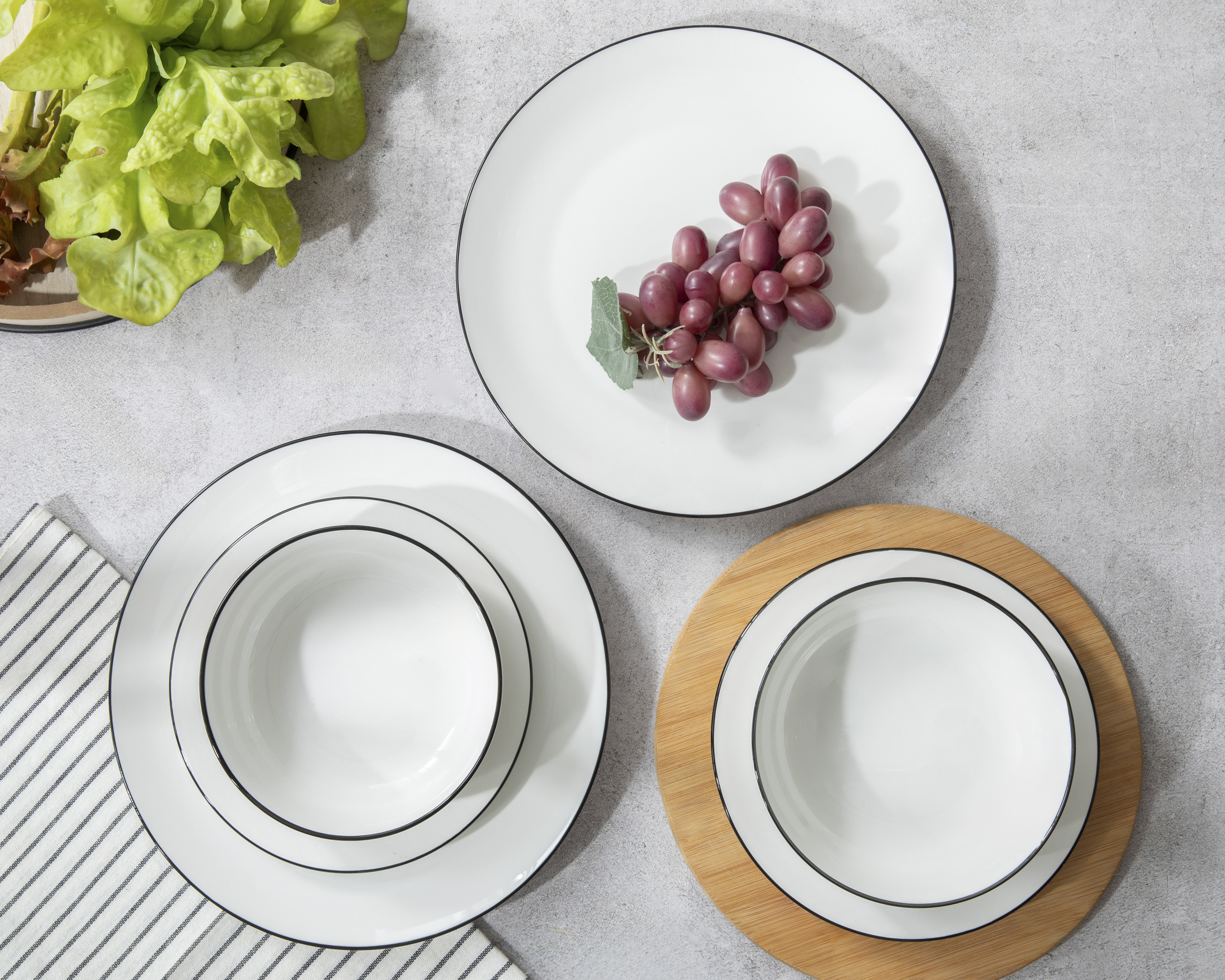 Vajilla de Porcelana Blanca para 4 Personas 12 Piezas