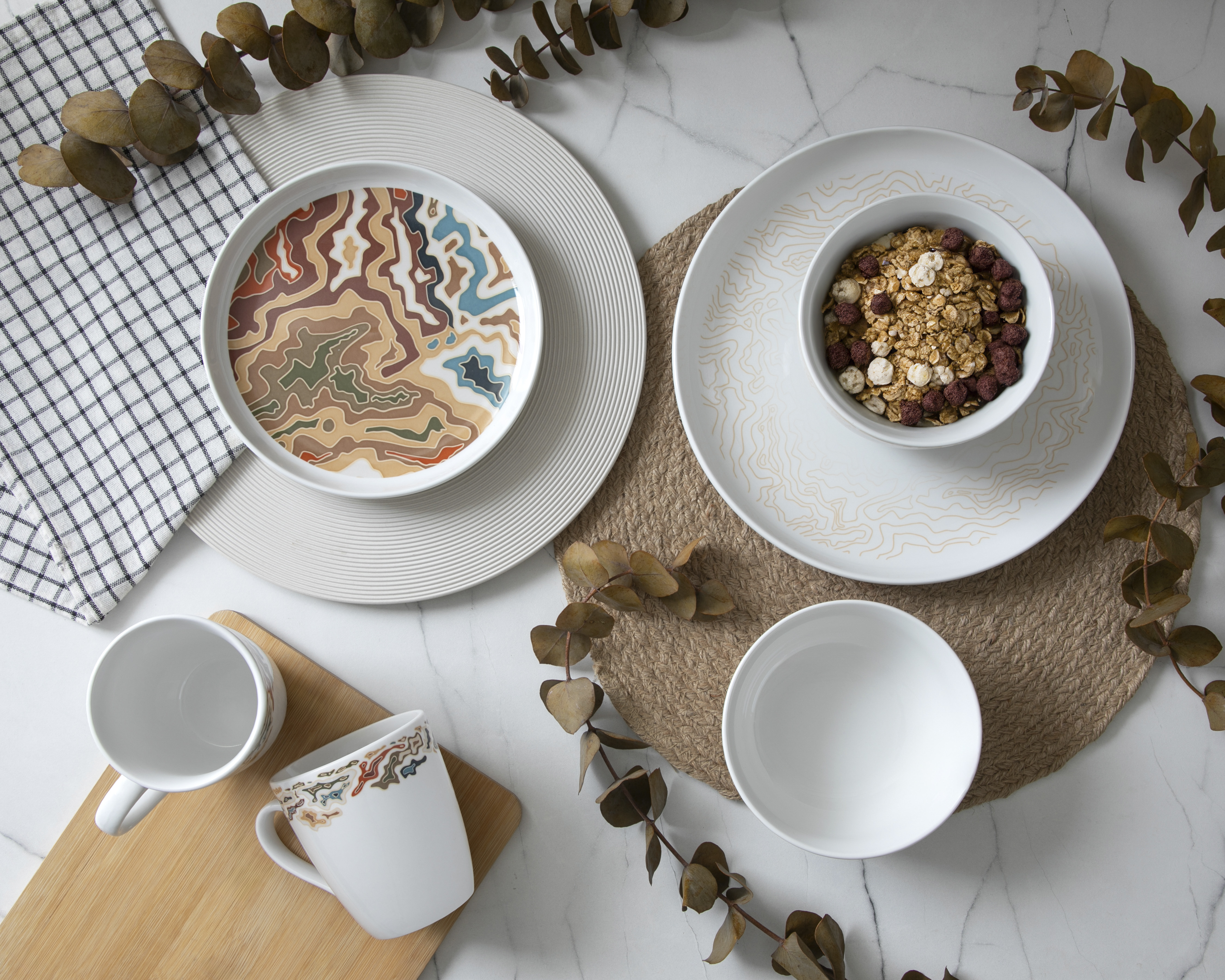 Vajilla de Porcelana Blanca para 4 Personas 16 Piezas