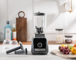 Licuadora Gourmia 4 Velocidades con Vaso de Vidrio y Accesorios