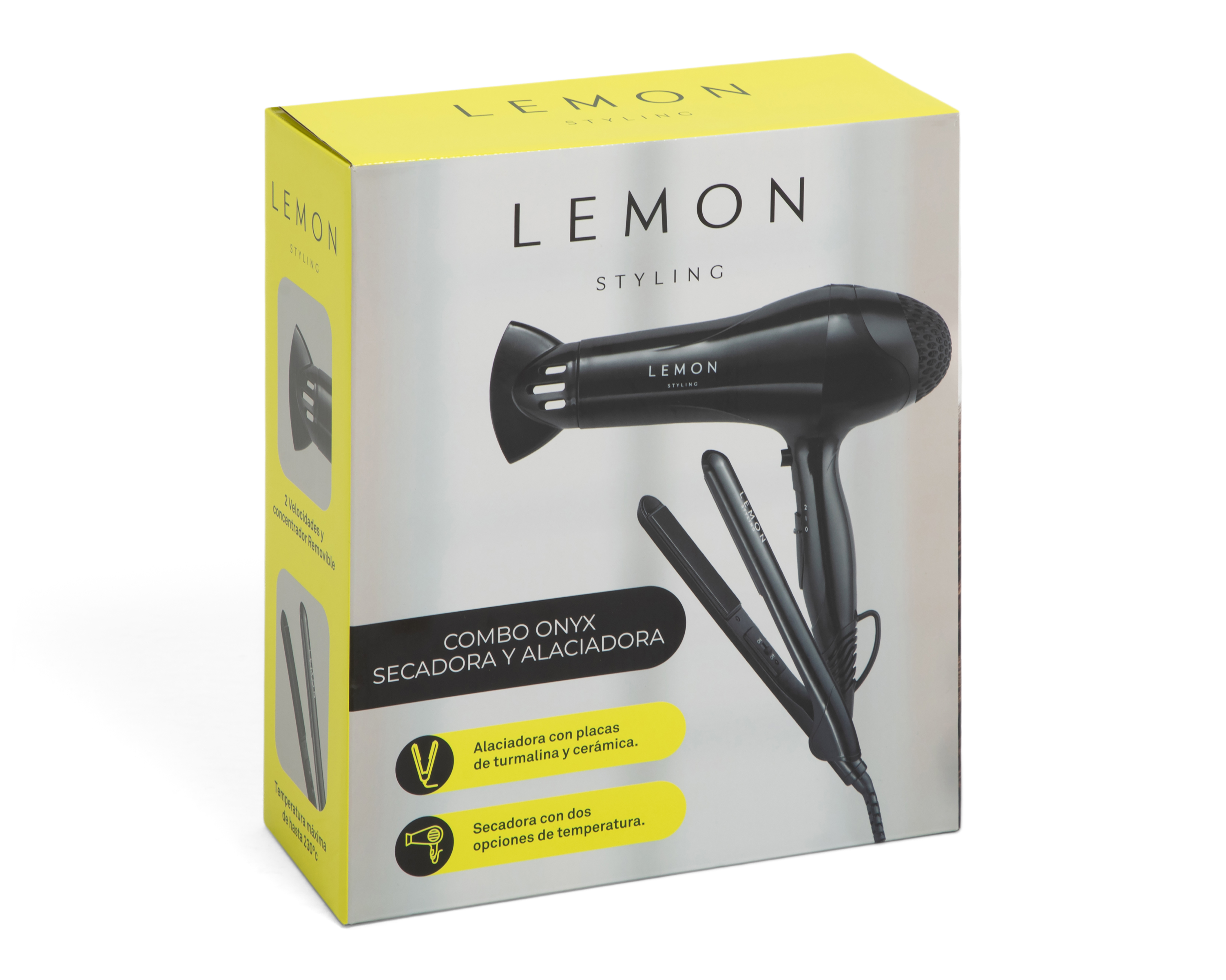 Foto 7 pulgar | Foto 6 | Combo de Secadora y Alaciadora Lemon Styling Onyx con Accesorios