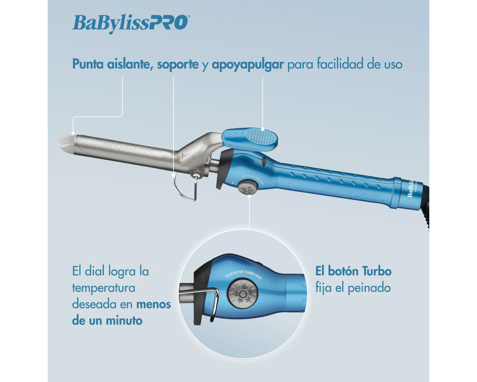 Foto 6 | Foto 6 | Tenaza para Cabello Babyliss BABNT5100SES Azul