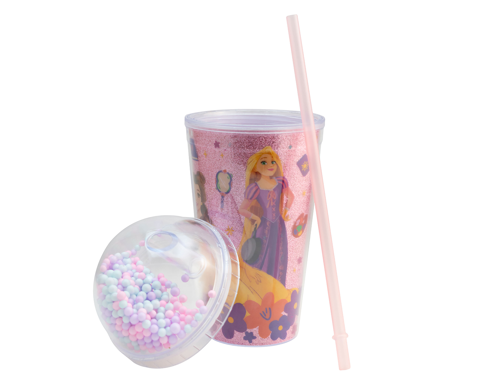 Foto 4 pulgar | Foto 3 | Vaso con Popote de Plástico Fun Kids Princesas 480 ml