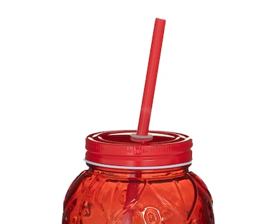 Foto 3 | Foto 3 | Vaso de Vidrio con Popote Starhaus 600 ml 4 Piezas