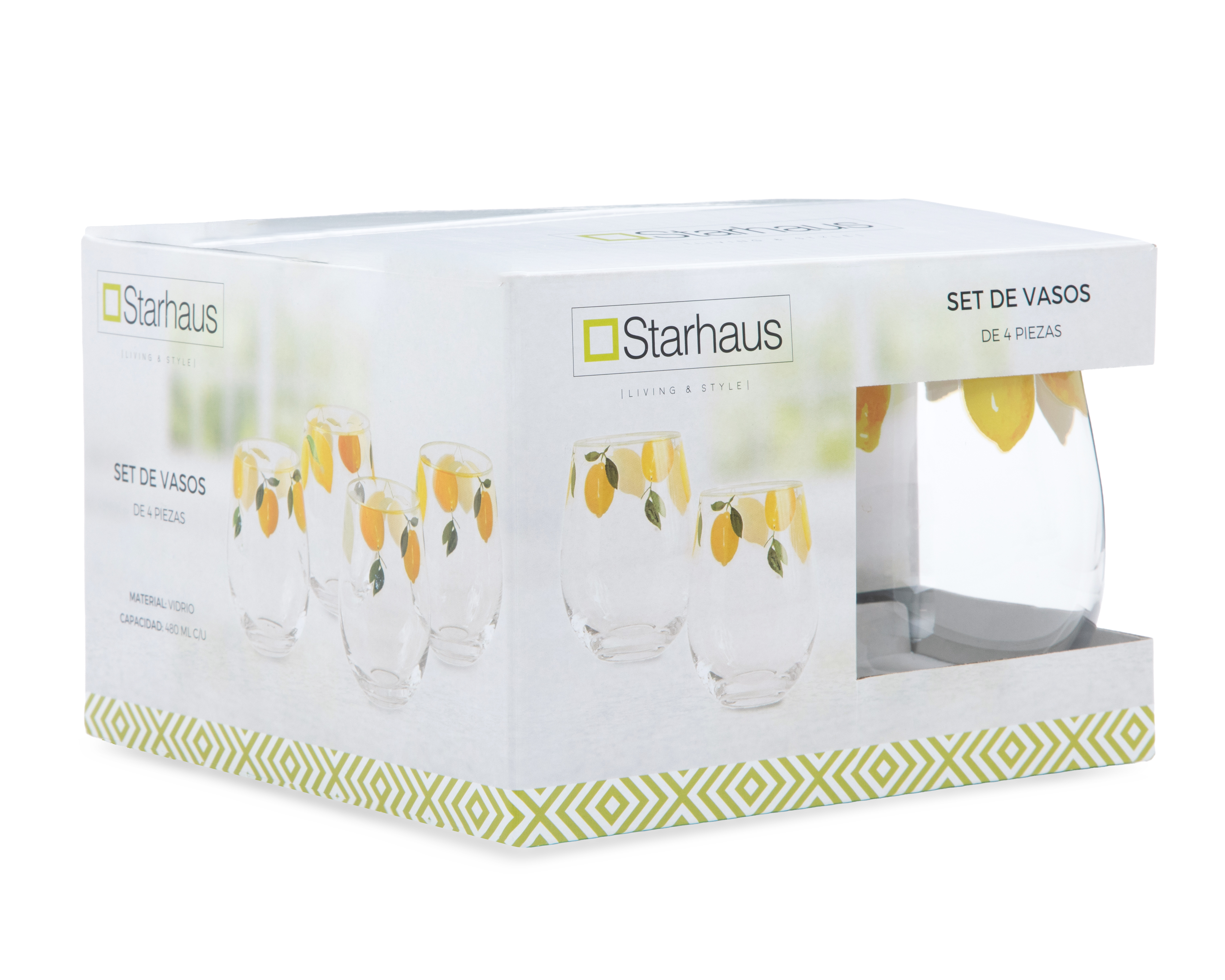 Foto 2 | Foto 2 | Juego de Vasos de Vidrio Starhaus 4 Piezas