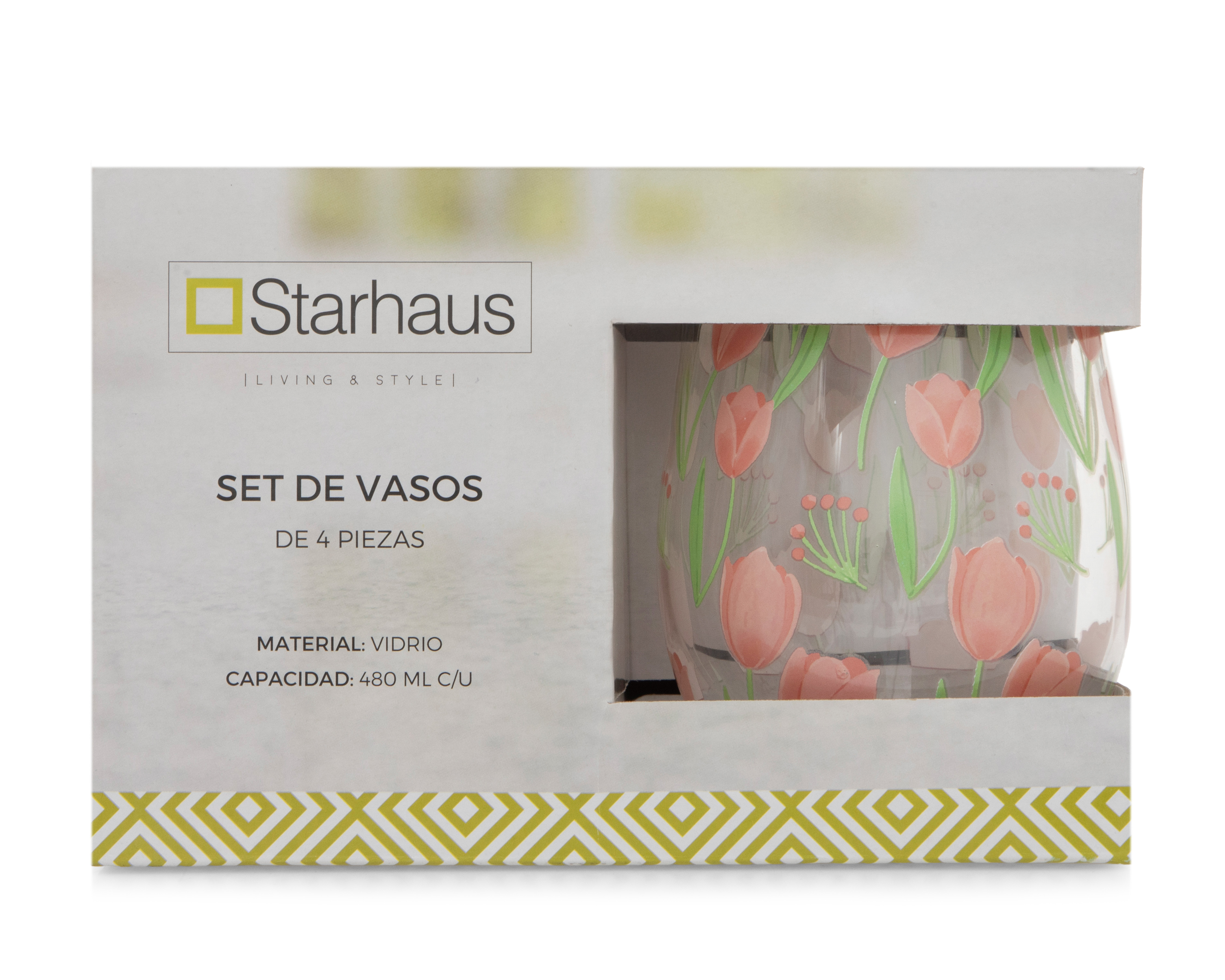 Foto 2 | Foto 2 | Juego de Vasos de Vidrio Starhaus 4 Piezas