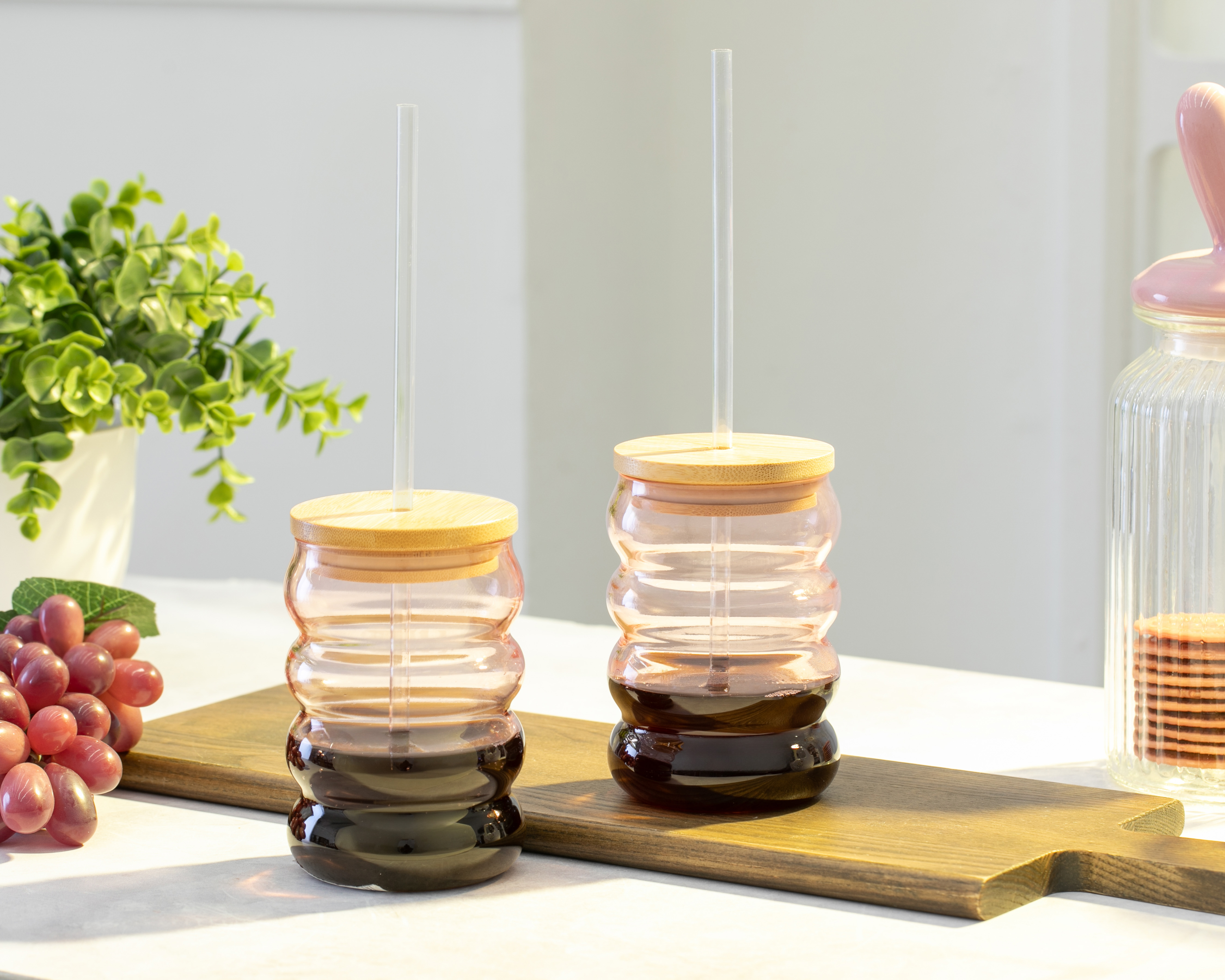 Foto 4 pulgar | Foto 3 | Vaso con Popote de Vidrio Starhaus 500 ml 2 Piezas