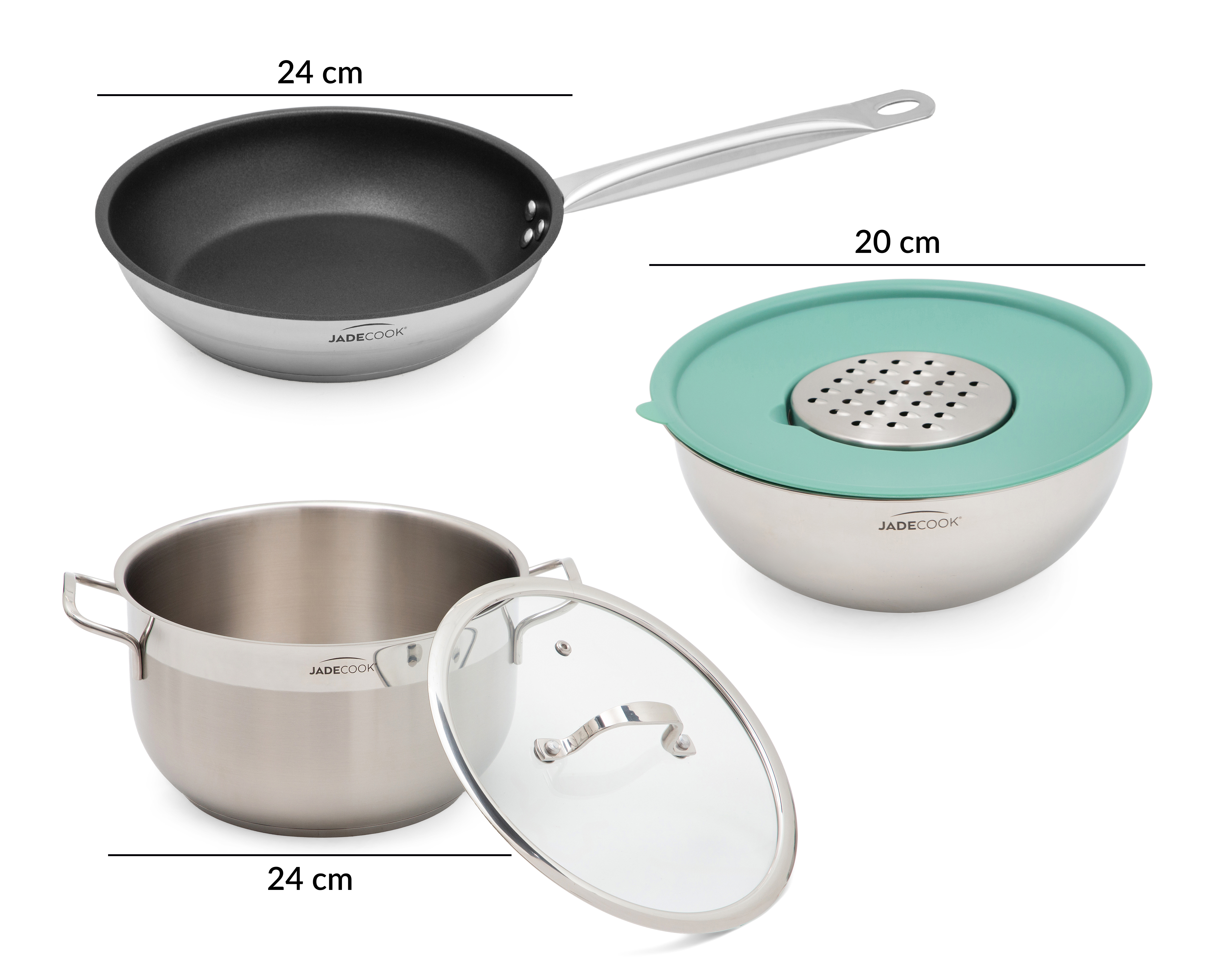 Foto 8 | Foto 8 | Batería de Cocina Jade Cook Deluxe de Acero Inoxidable 16 Piezas