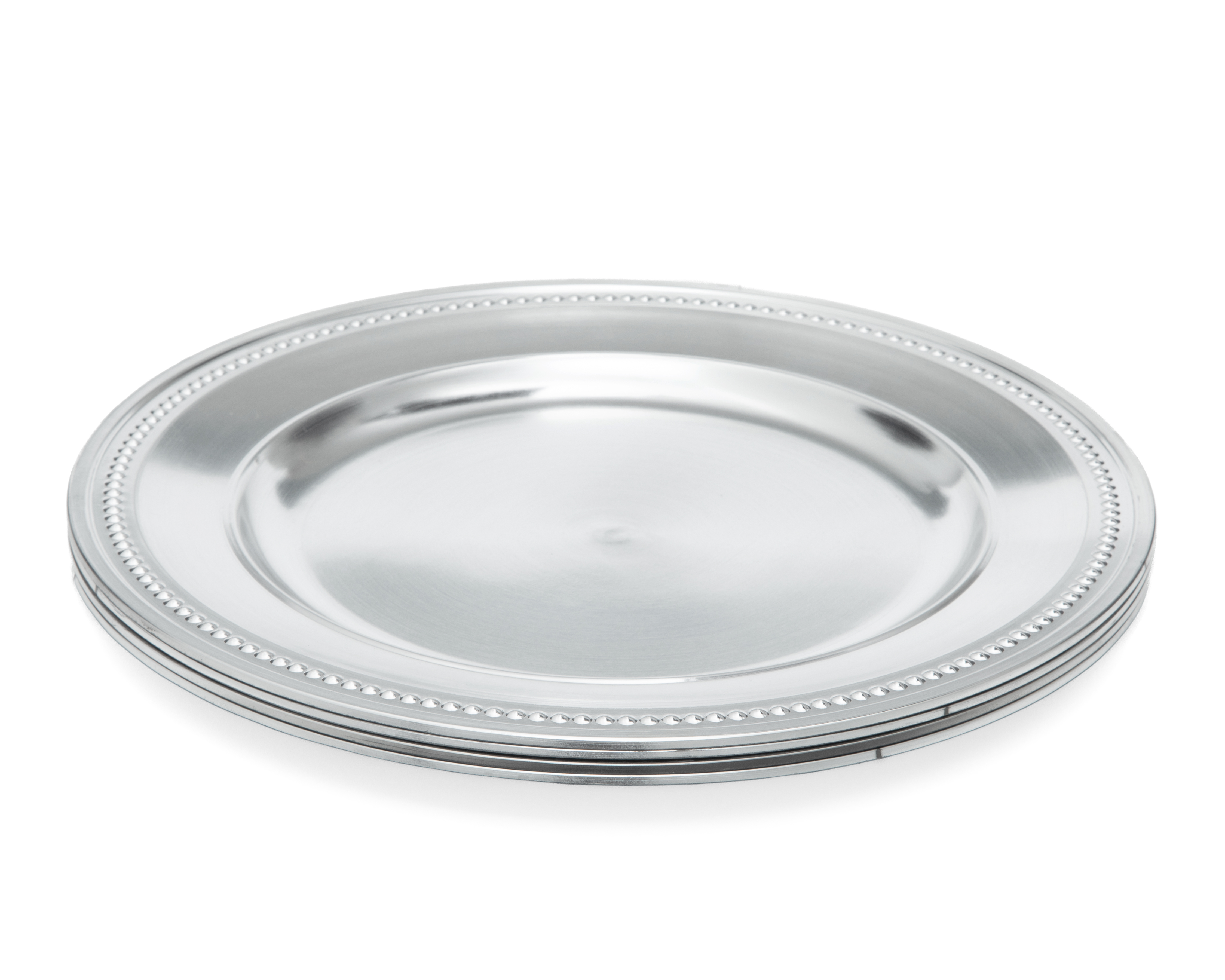 Foto 2 pulgar | Foto 1 | Plato de Plástico Plateado 4 Piezas