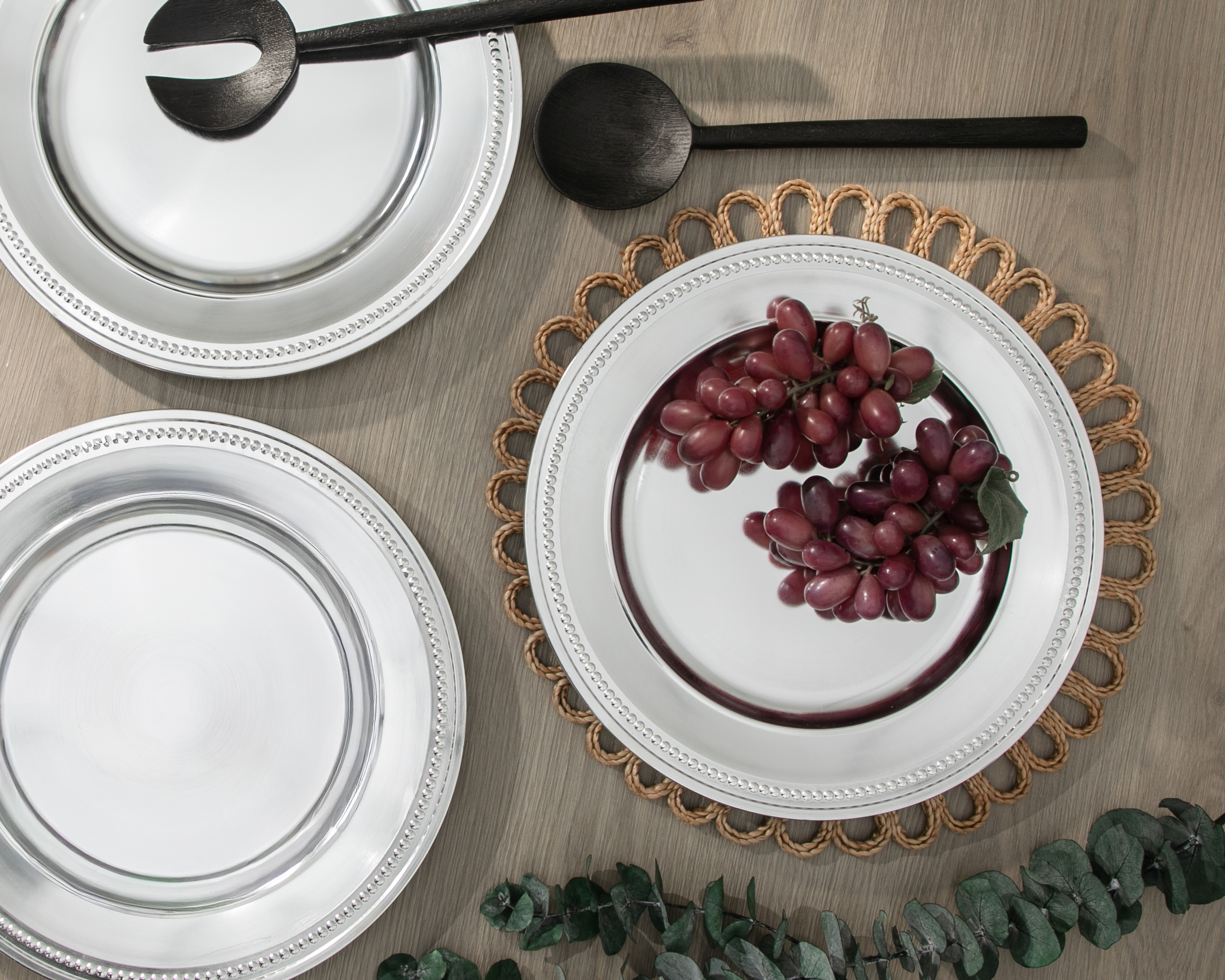 Foto 5 pulgar | Foto 4 | Plato de Plástico Plateado 4 Piezas