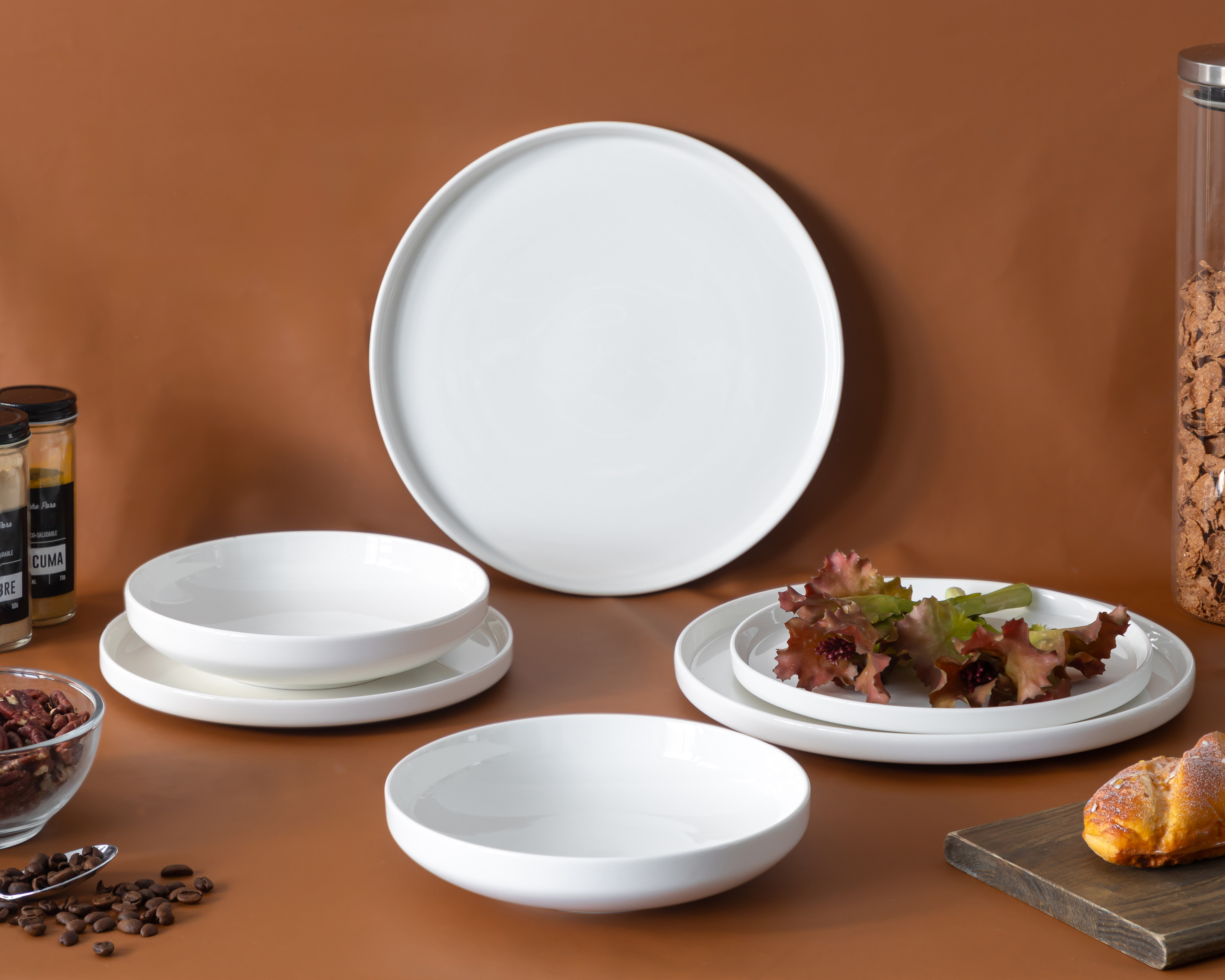 Vajilla de Porcelana Blanca para 4 Personas 12 Piezas