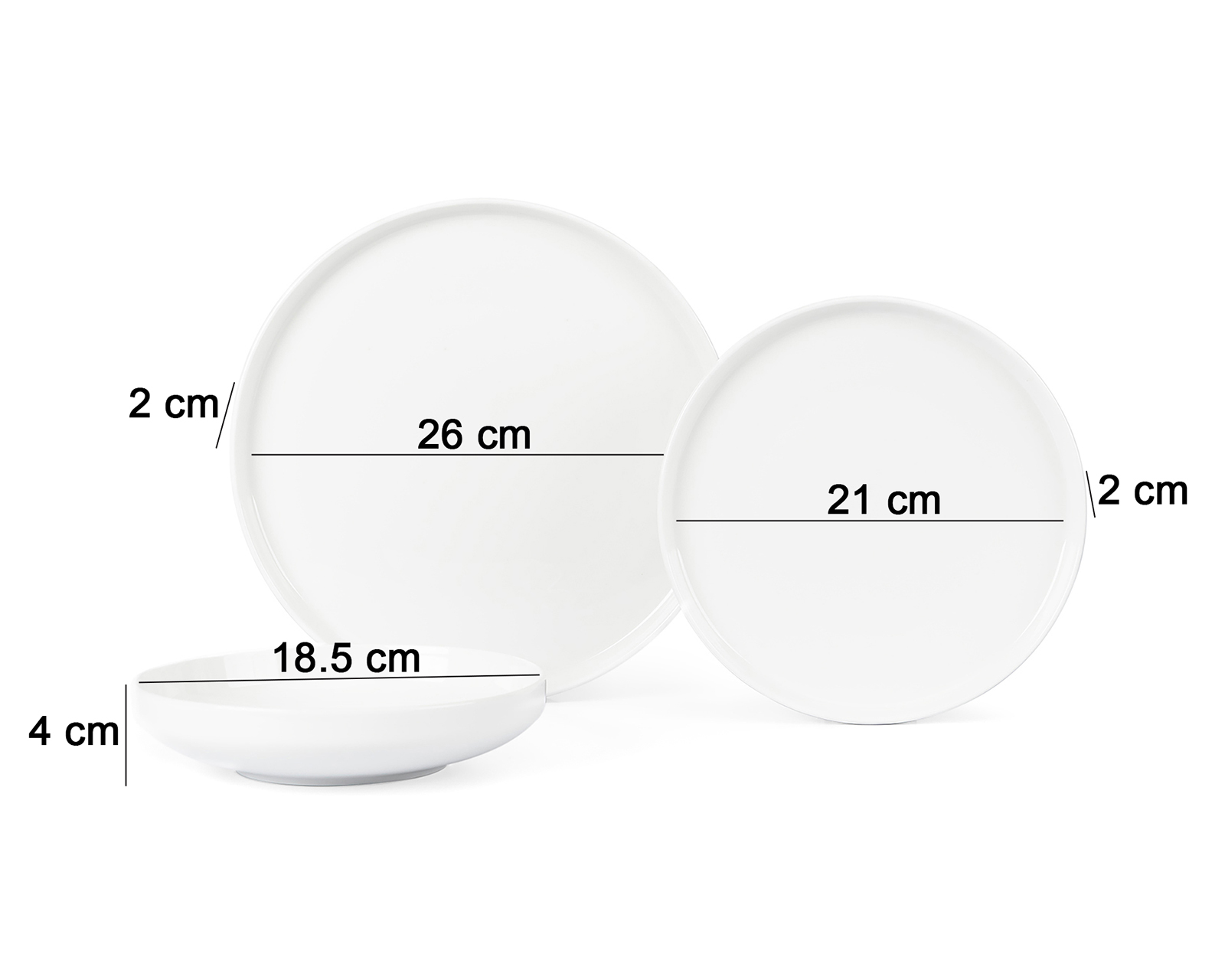 Foto 6 | Foto 6 | Vajilla de Porcelana Blanca para 4 Personas 12 Piezas