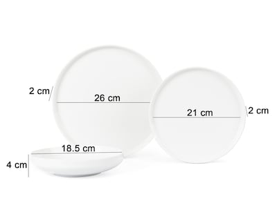 Foto 6 | Foto 6 | Vajilla de Porcelana Blanca para 4 Personas 12 Piezas