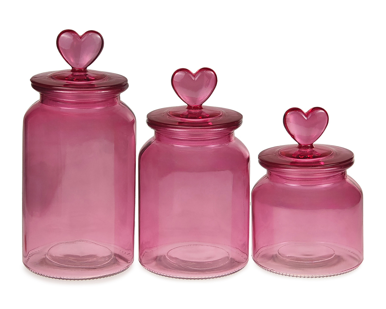 Foto 2 | Foto 2 | Contenedor de Vidrio Vittori Corazón Rosa 3 Piezas