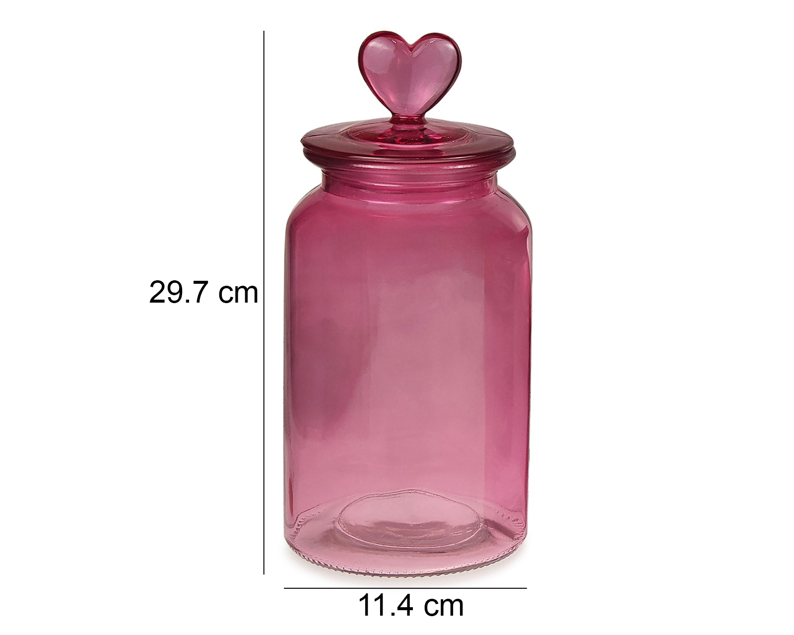 Foto 5 | Foto 5 | Contenedor de Vidrio Vittori Corazón Rosa 3 Piezas