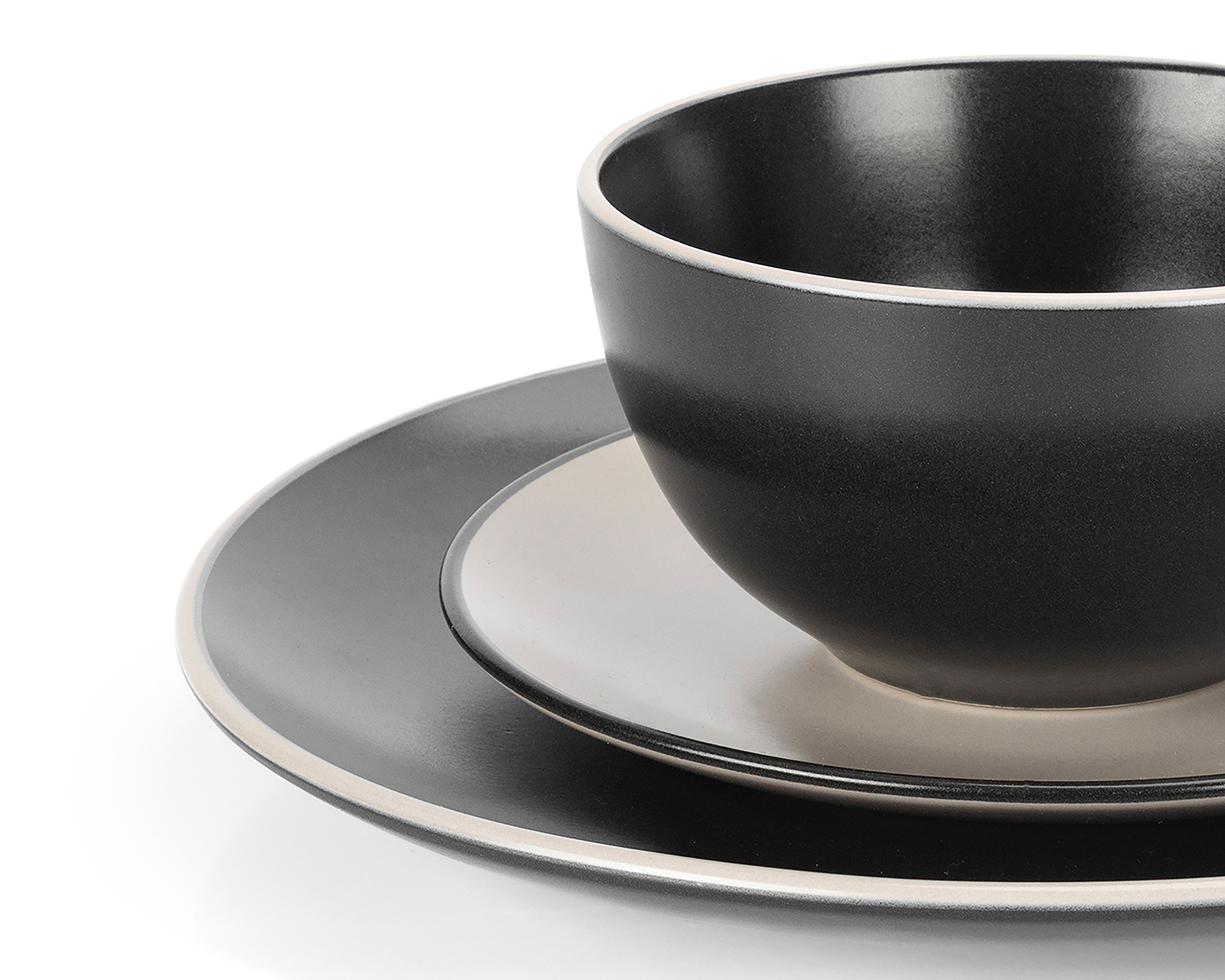 Foto 5 | Foto 5 | Vajilla de Cerámica Negra para 4 Personas 12 Piezas