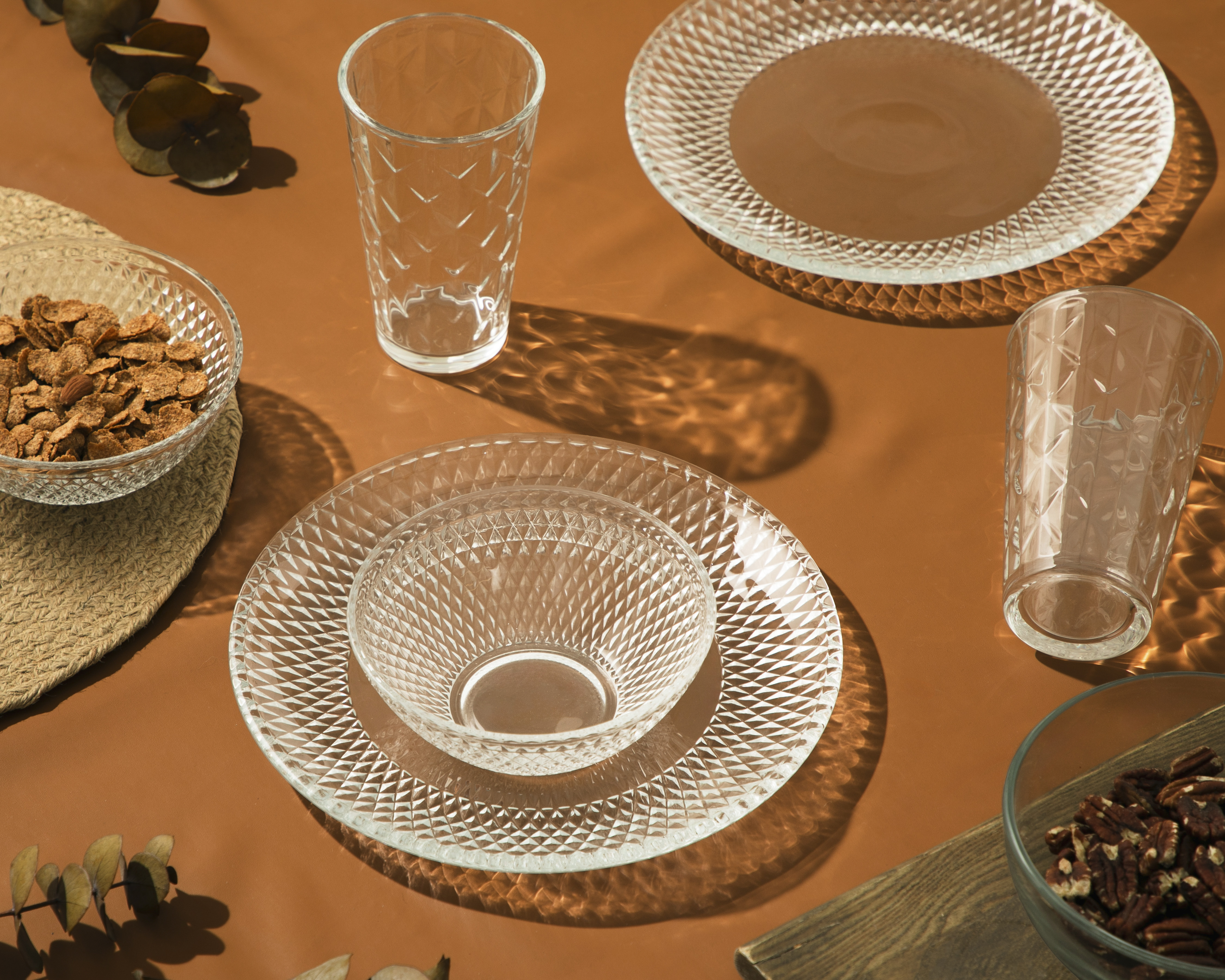 Vajilla de Vidrio Transparente para 4 Personas 12 Piezas