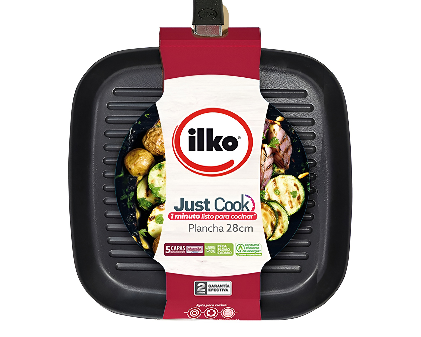 Foto 4 pulgar | Foto 3 | Grill Ilko Just Cook de Aluminio Antiadherente 28 cm
