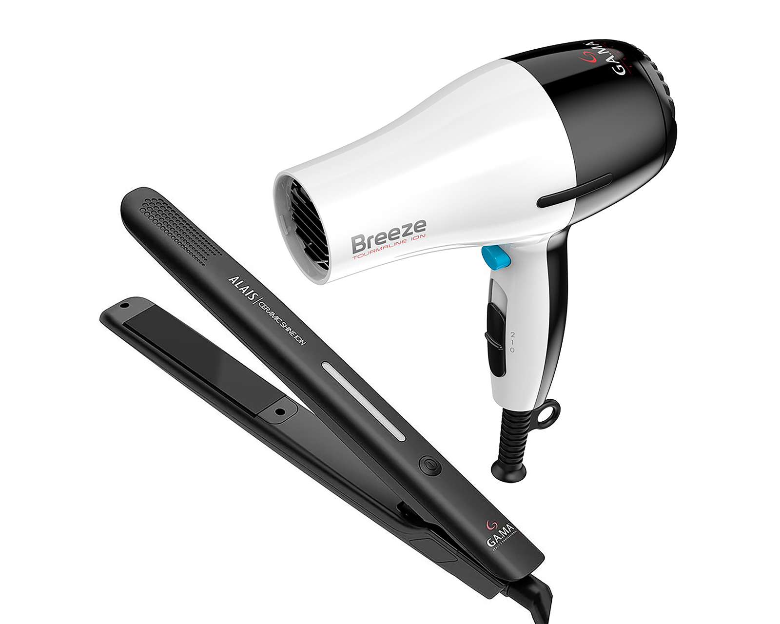 Foto 1 | Foto 1 | Combo de Plancha y Secadora para Cabello Gama Italy Alais Breeze Turmalina + Cerámica